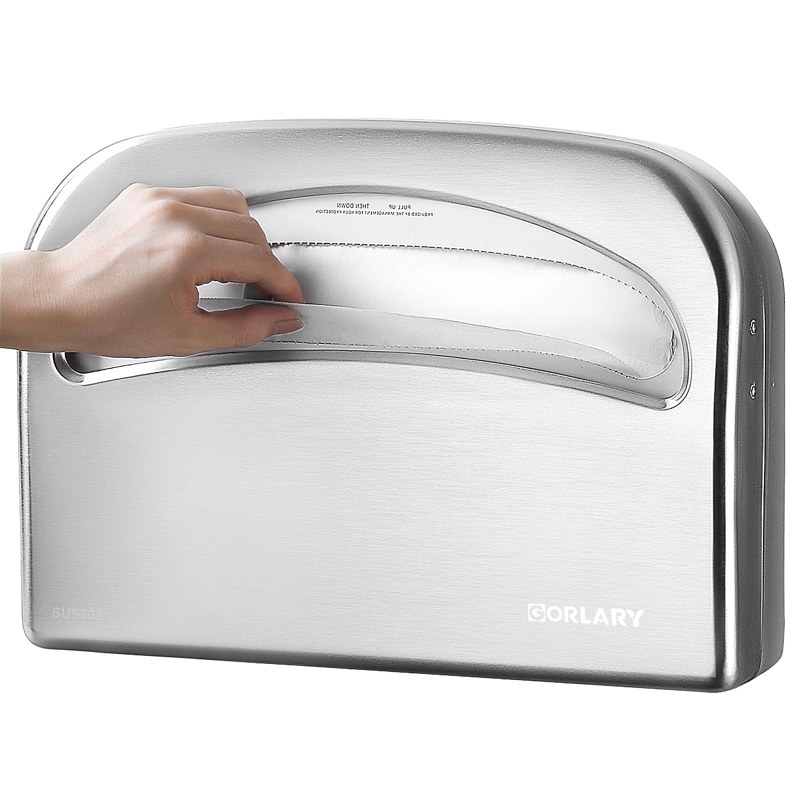 Distributeur de couverture de siège de toilette à support mural inox boîtier semi-plié 40,6 cm