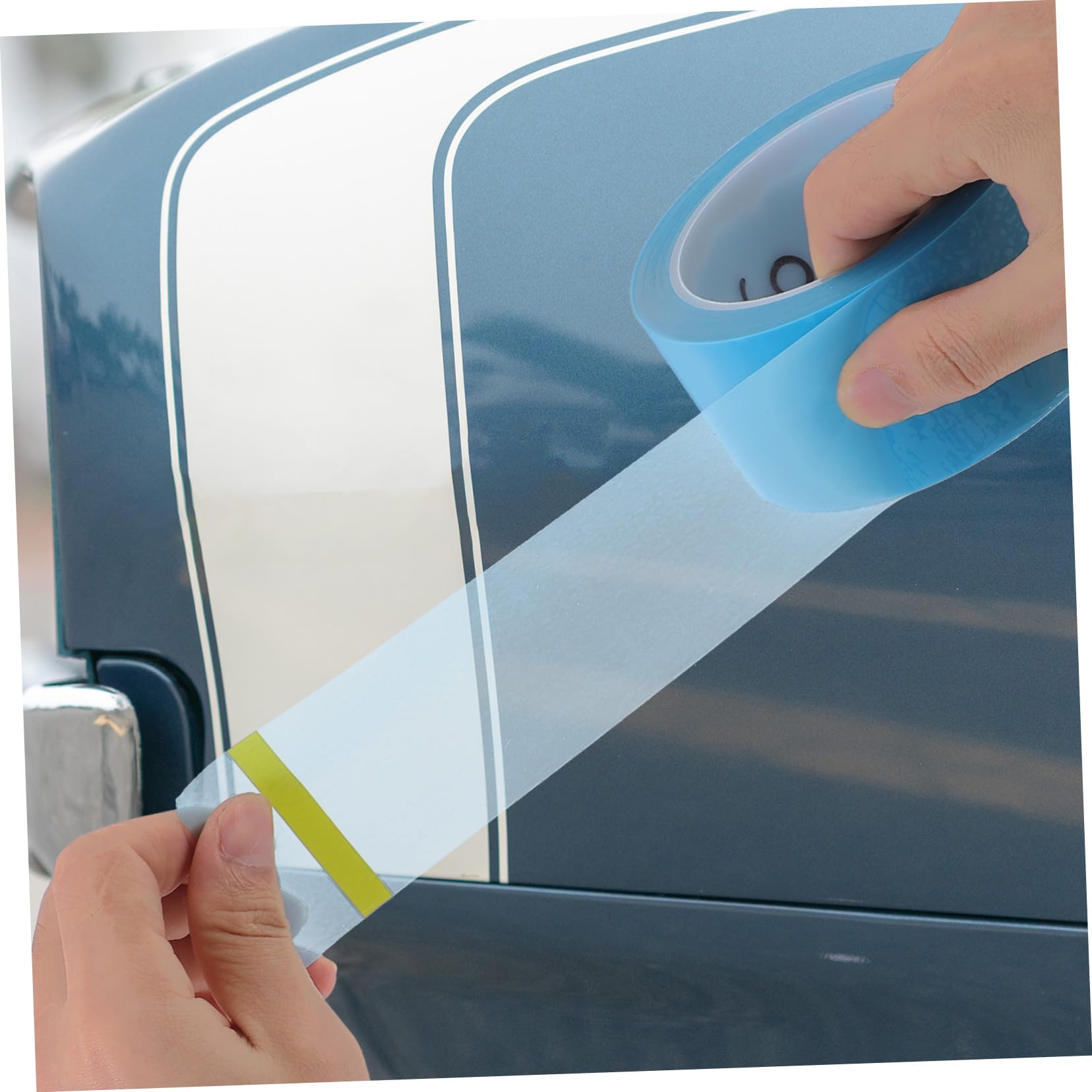 LIFKOME 5 Rollen Pet Abdeckband Autoklebeband 50m Länge 0,06mm Dünnes Kreppband für Autolackierung und Kfz Wartung Schwach Haftendes Malerkrepp zum Schutz von Karosserie Zufällige Farbe