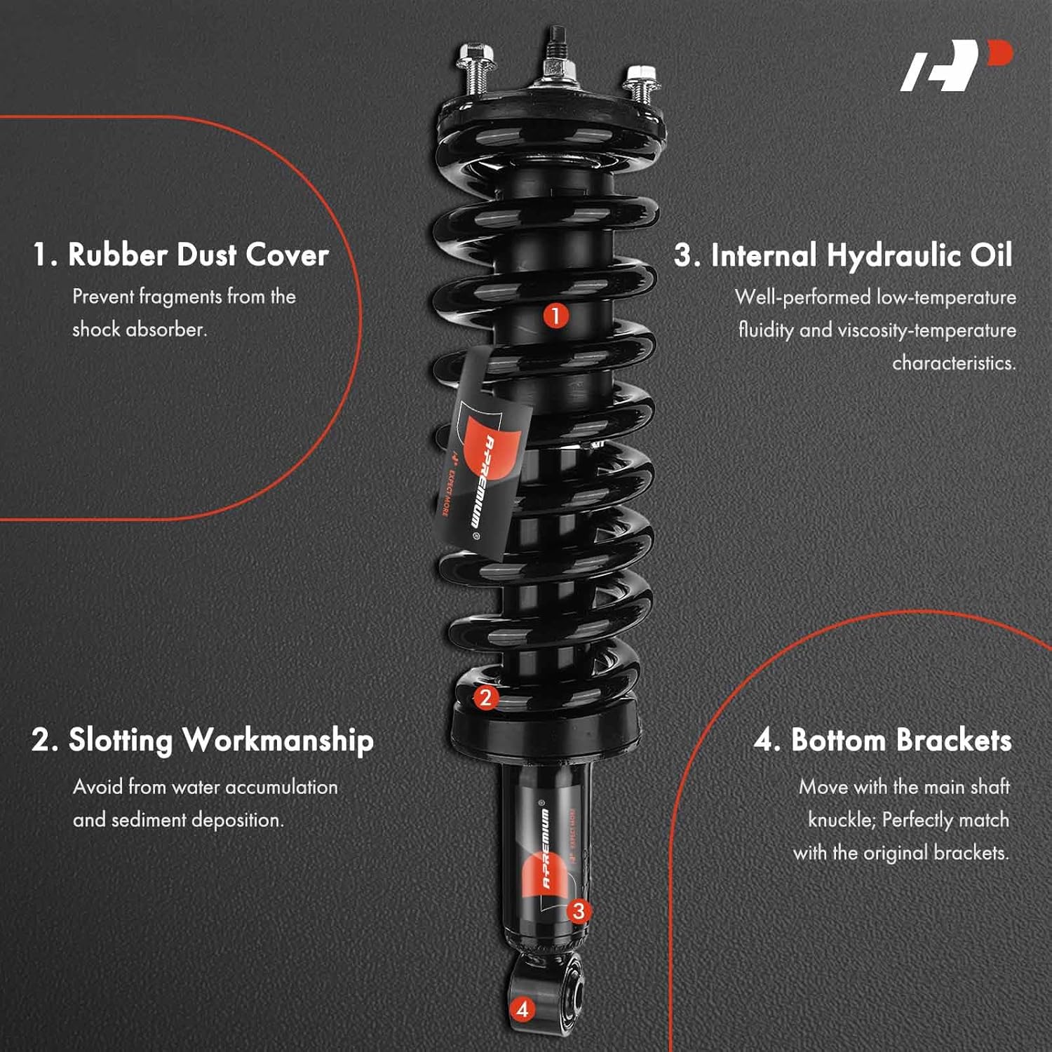 A-Premium Front Pair (2) Complete Strut & Coil Spring Assembly Compatible with Toyota 4Runner 1996 1997 1998 1999 2000 2001 2002, Driver and Passenger Side