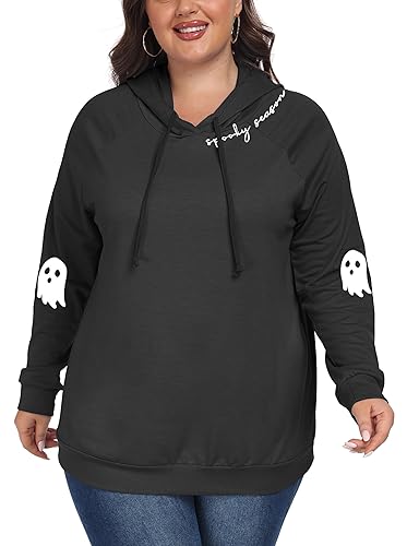 Plus Size Hoodies for Women Long Sleeve Pullover Shirts Drawstring