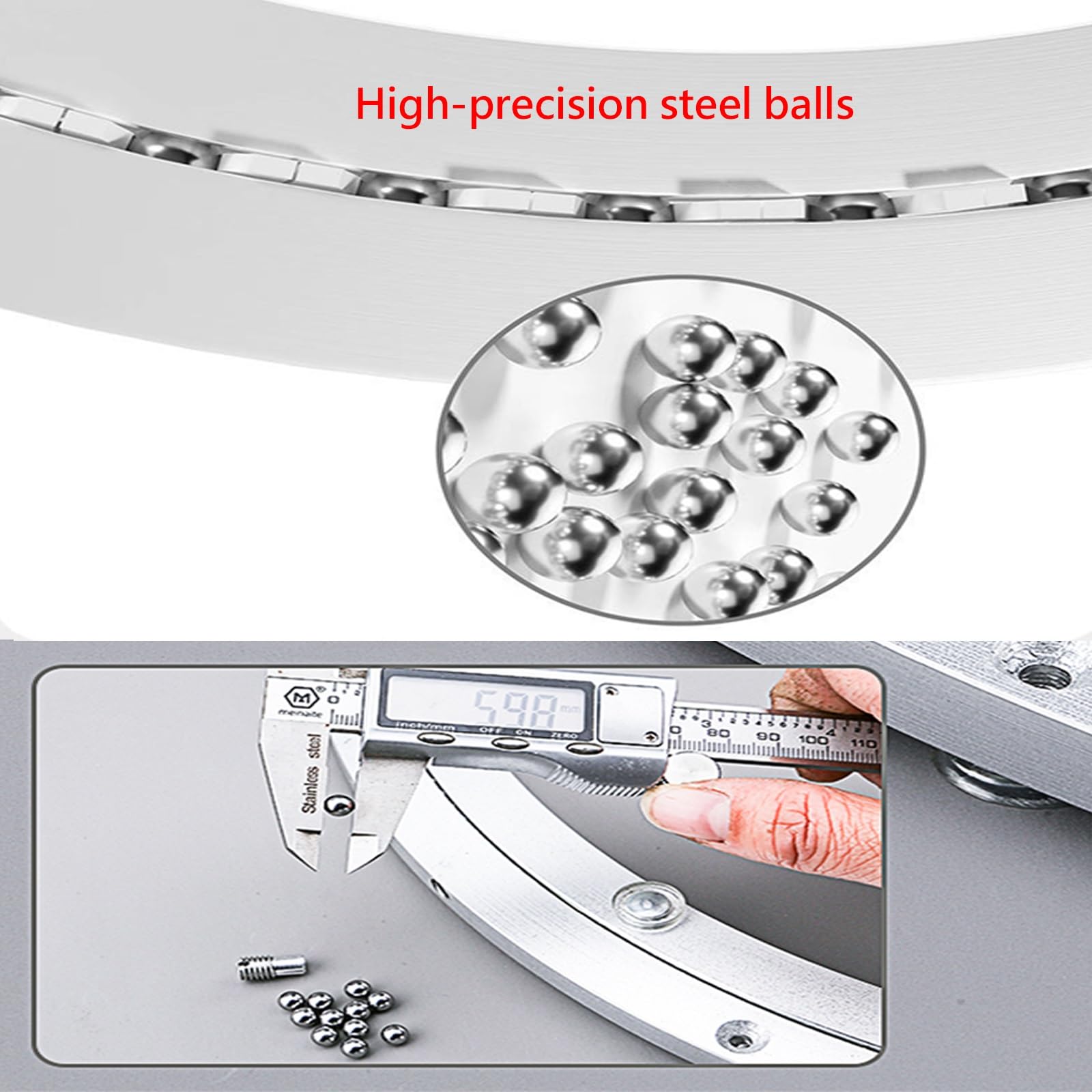 Drehteller Aus Robustem Aluminium Mit Kugellager, Drehbar, for Runde Tische Aus Marmor, Massivholz Oder Glass, Esstische, Drehbare Haushalts-Schienenrolle(300mm (12 inches))