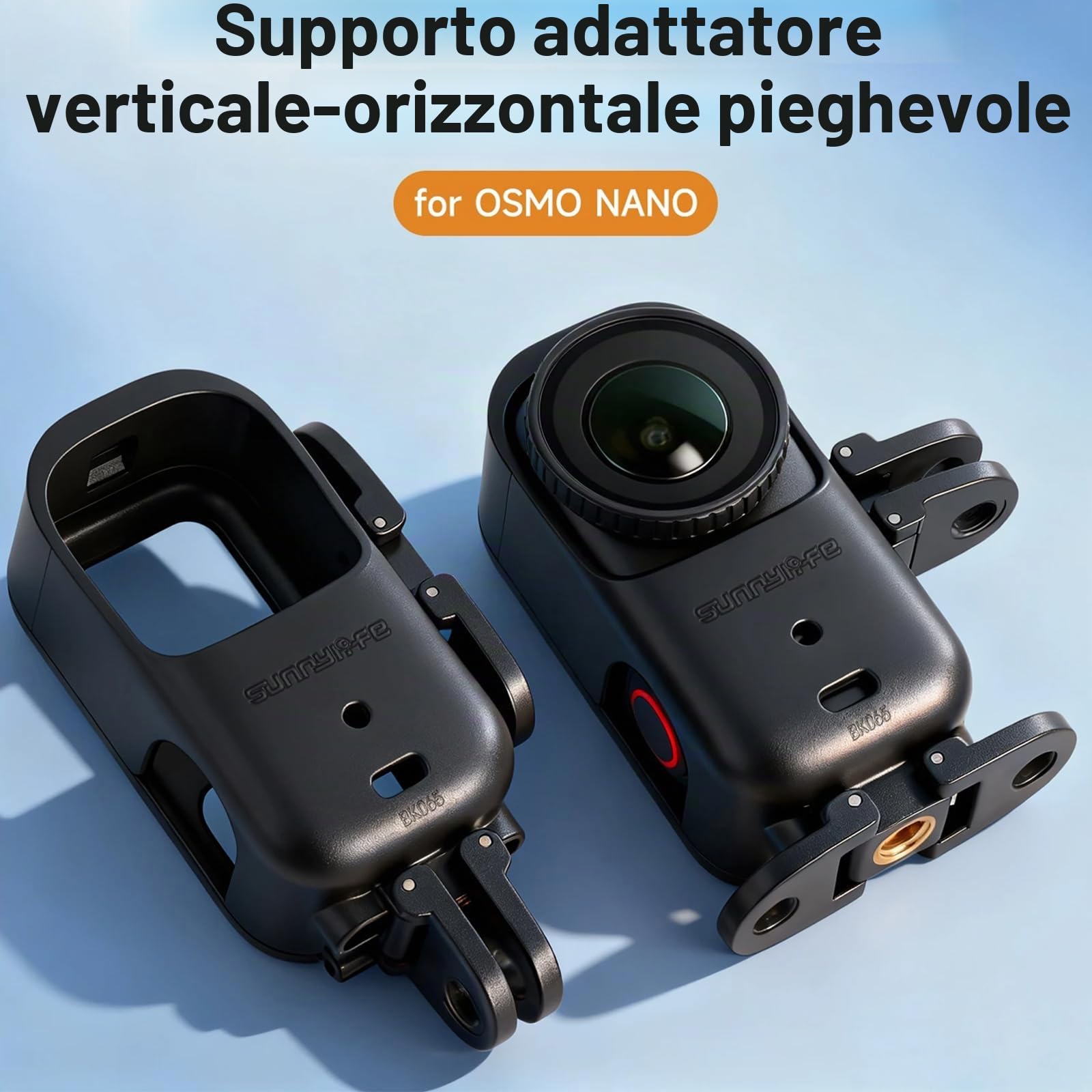 Telaio protettivo Gabbia Plastica per DJI Osmo Nano, Verticale-Orizzontale Adattatore Supporto Espansione Staffa Accessori per DJI Osmo Nano per treppiede/bastone selfie/zaino bicicletta clip
