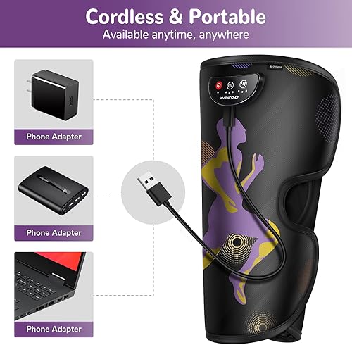 Miniatura 4 de QUINEAR Masajeador de piernas inalámbrico, recargable de compresión de aire para pantorrillas, masajeadores para circulación y dolor muscular