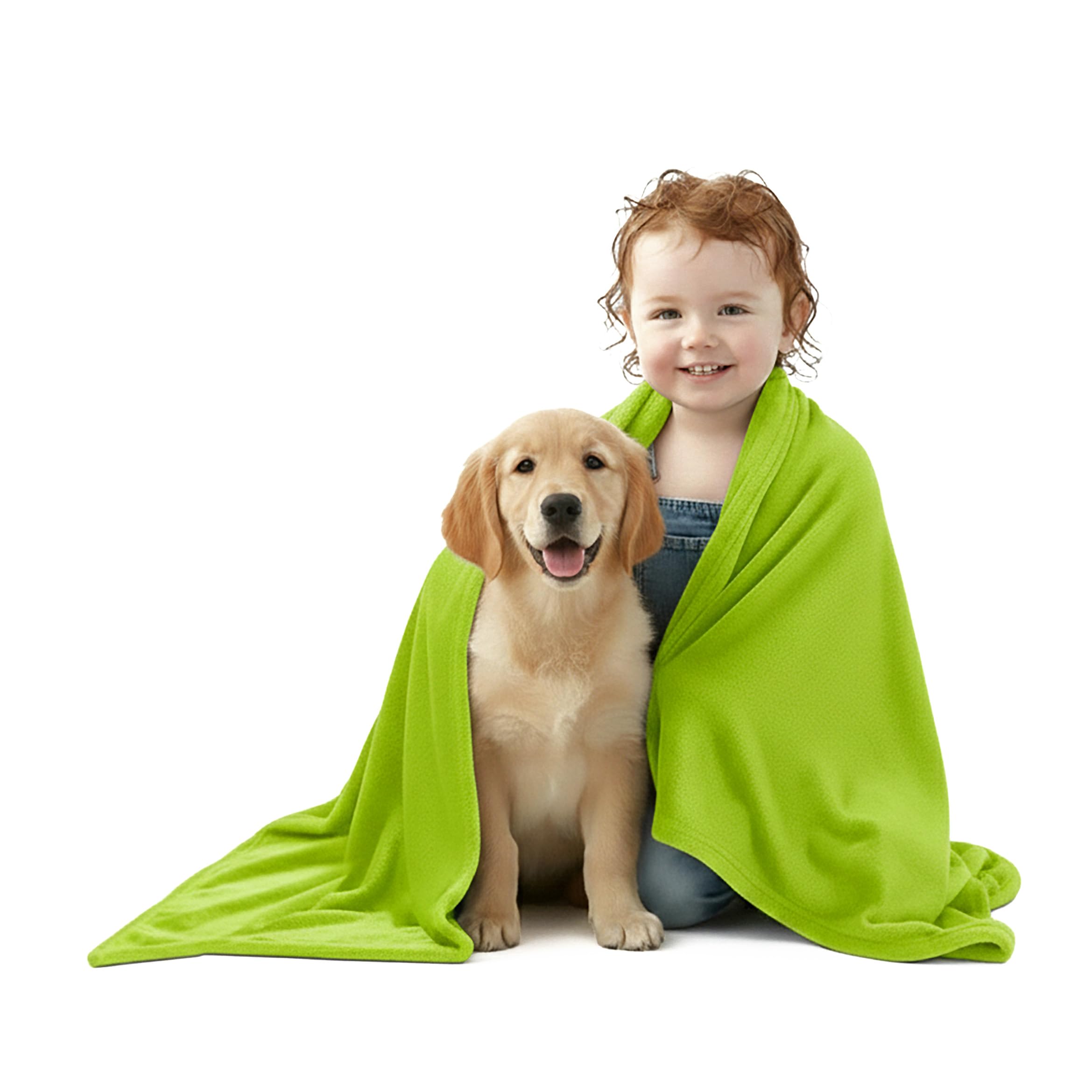 Vivid-it Kids & Pet Fleece Throw Blanket 70 x 100 cm | Soft Lightweight Cosy Blanket for Children, Toddlers and Pets | Warm Washable Fleece Junior Throw (Green)