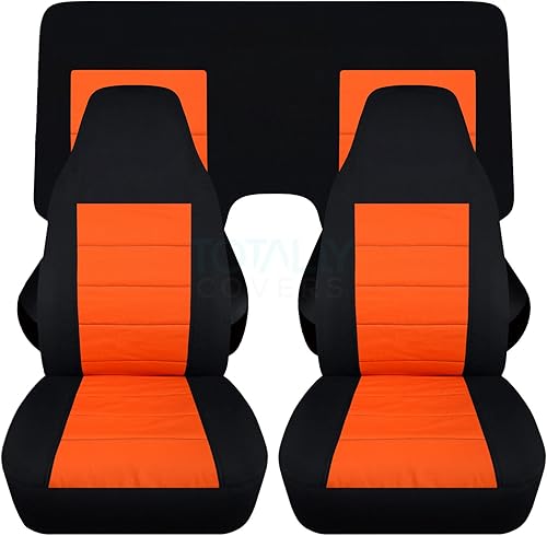 Miniatura 35 de Totally Covers Compatible con cubiertas de asiento para Chevy Camaro 1982-1992: Negro - Juego completo (23 colores) Cupé/Convertible Banco Negro