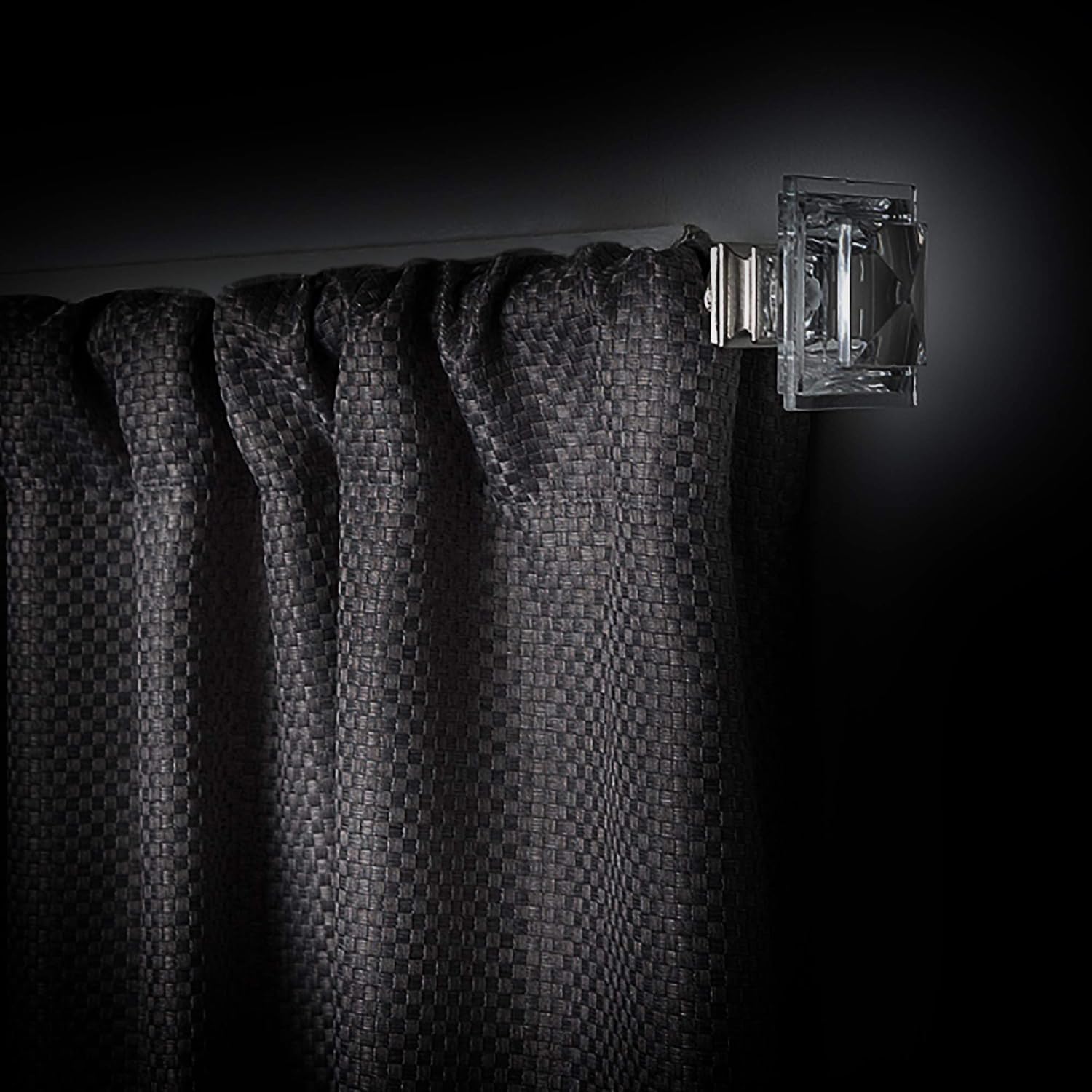 ACHIM Home Furnishings, Crystal, Innovative Decorative Room Darkening Wrap Around Rod & Finial-Brighton, 48" up to 86", Inch Extends Inch (INRBRT4806)