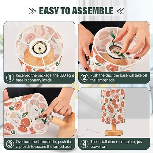 Miniatura 4 de Lámpara de mesa de mesa LED con luz nocturna, melocotones, albaricoques, frutas de verano, lámparas de mesa para patio de niños