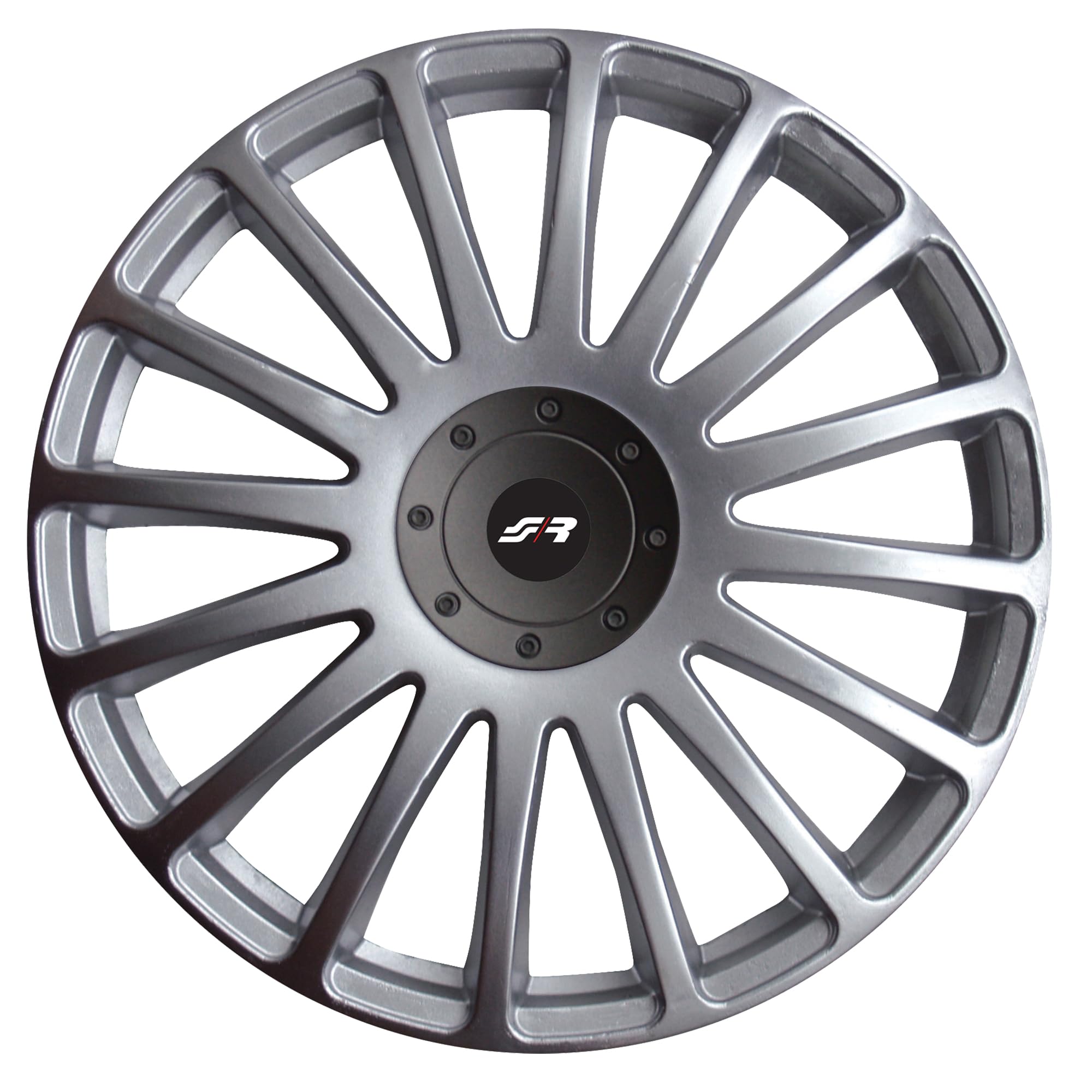 Simoni Racing GP/15 - Juego de 4 tapacubos universales Grand Prix de 15 Pulgadas, Color Gris Plateado