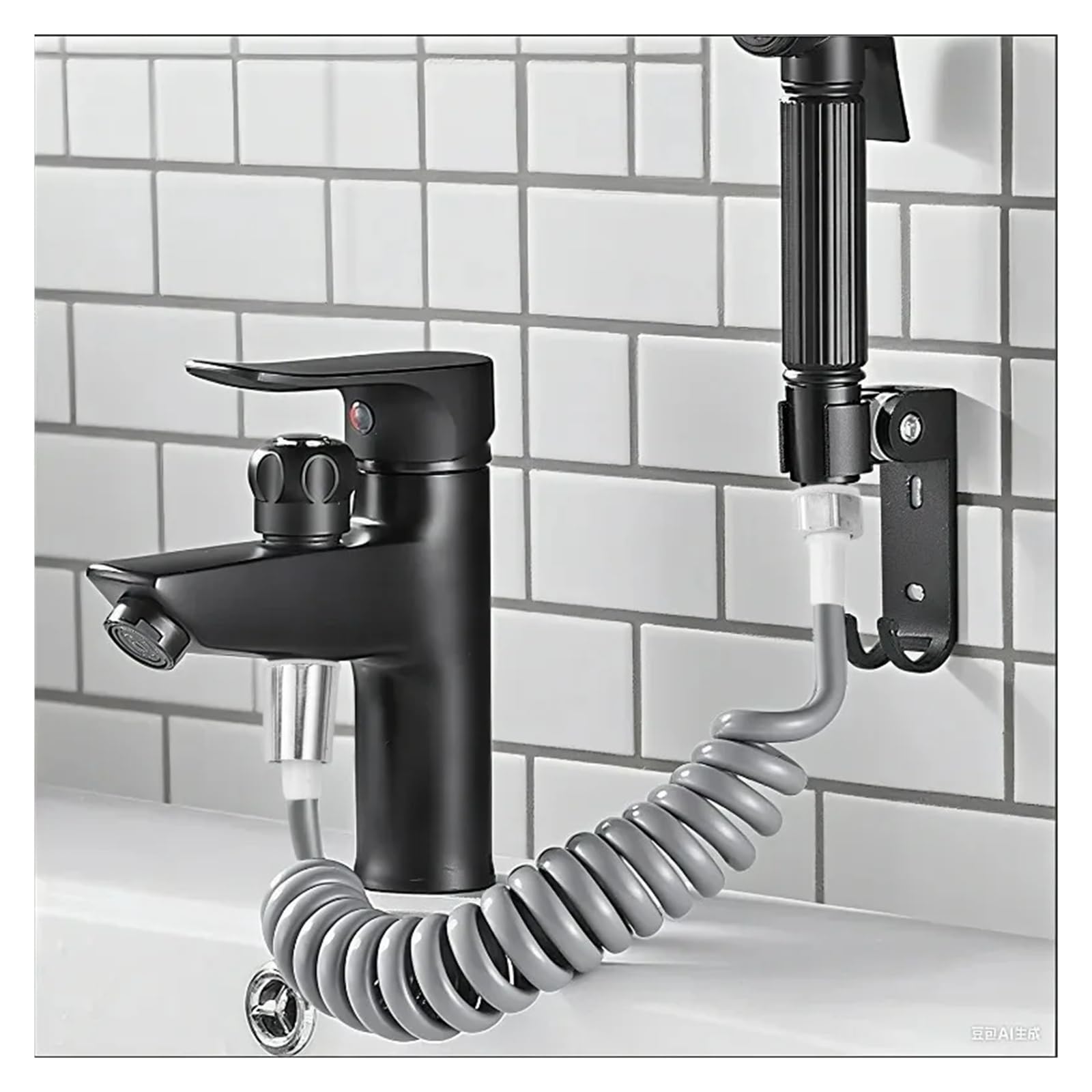 Manguera de ducha retráctil de 2 m, flexible G1/2, manguera de agua universal para baño, baño de mascotas, higiene personal, plástico de fácil instalación