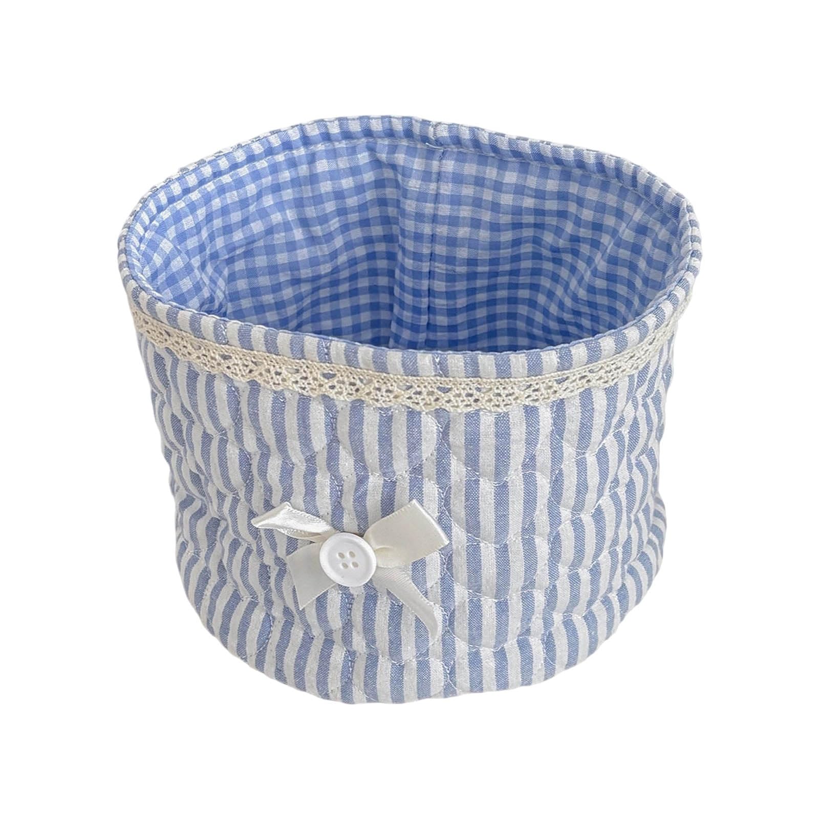Msioytog Lace Adorning Round Household Organiser Ideal for Cosmetics Stationery Jewelry Storage Container Round Storage Container