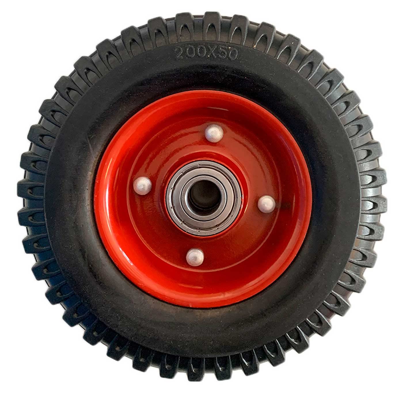 Solid Rubber Wheelbarrow Wheel with Metal Rim, Puncture Proof Spare Wheel, Puncture Proof, Puncture Proof, Works, Gardening, 200 mm