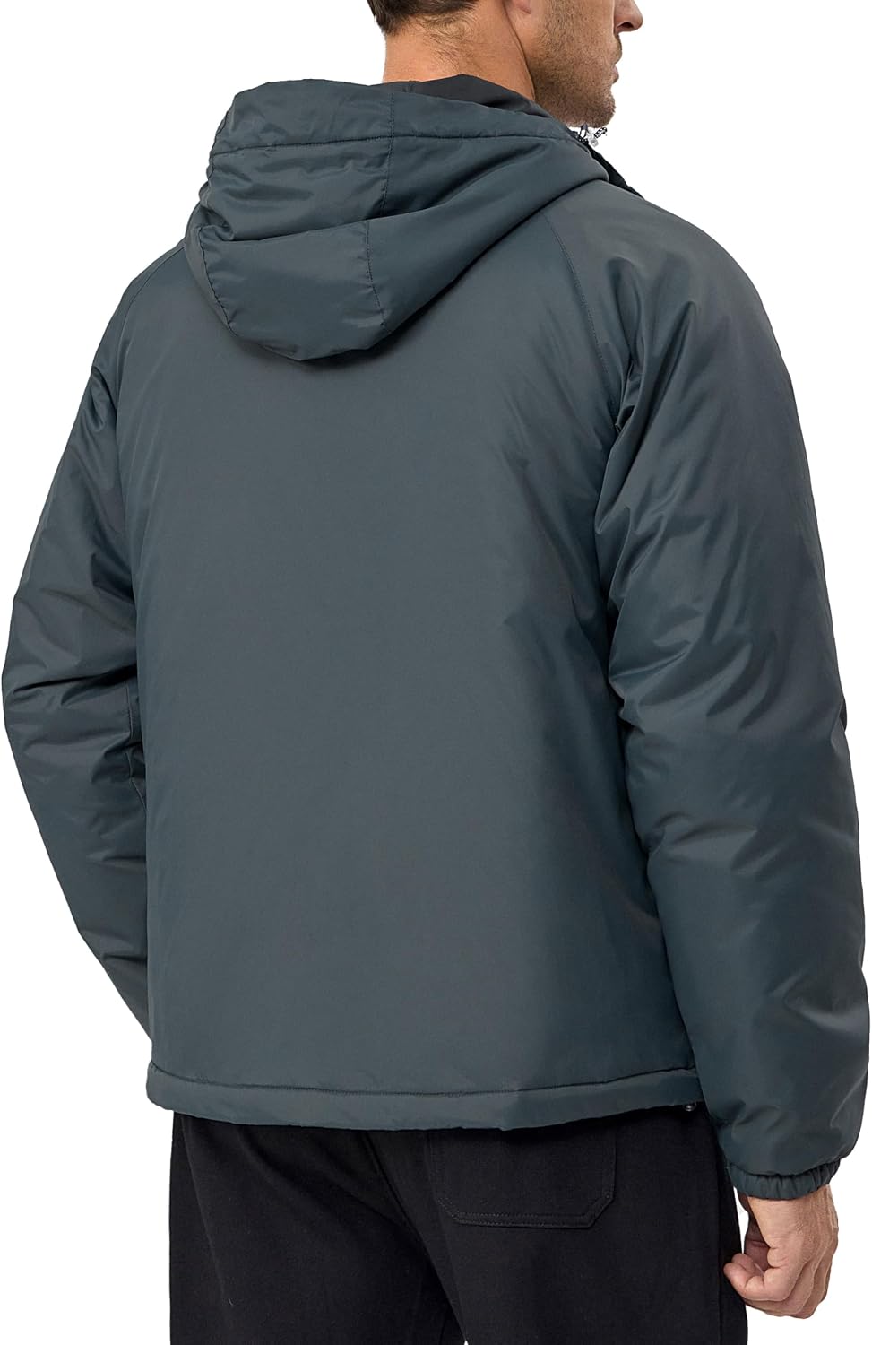 Little Donkey Andy Mens Warm Recycle Insulated Jacket Hooded Lightweight Windproof Winter Coat Hiking Travel