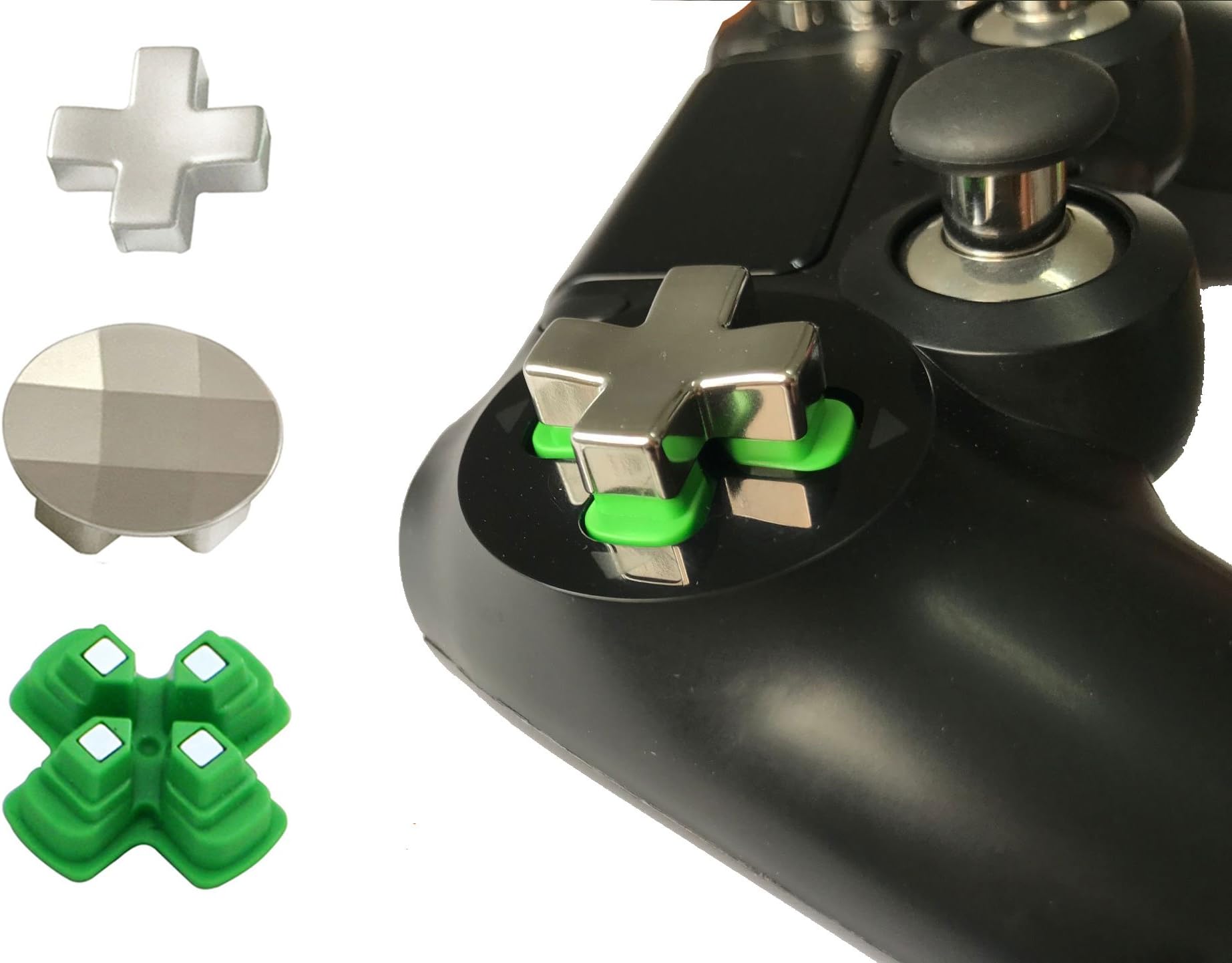 Hisonders All Metal Mod Button, Adjustable Dpads Replacement Parts for Playstation 4, PS4 Slim,PS4 Pro Controllers (3 in 1)