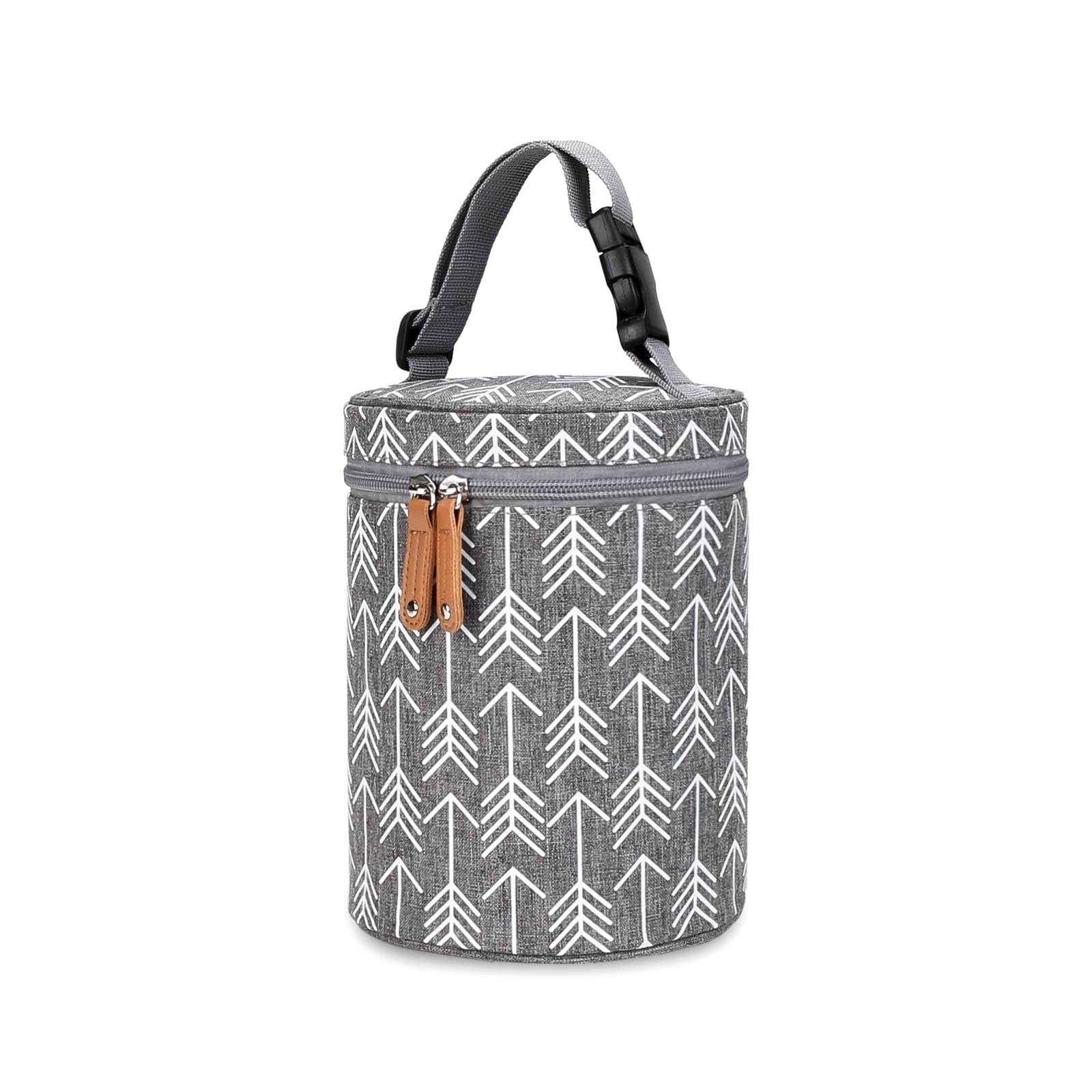 SONARIN Borsa Termica Portatile per Biberon e Bottiglie, Impermeabile e Isotermica, Tasca con Manico per Viaggi, Calda e Fredda (Grigio)