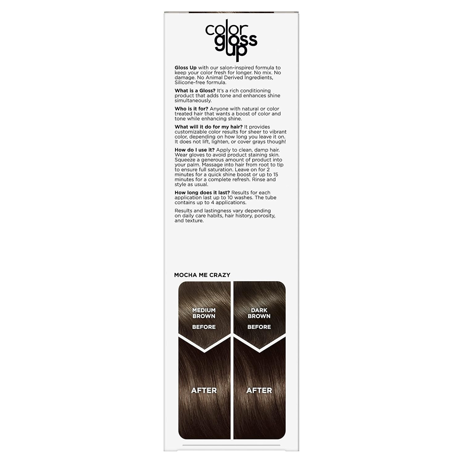 Clairol Color Gloss Up Temporary Hair Dye, Mocha Me Crazy Hair Color, Pack of 1