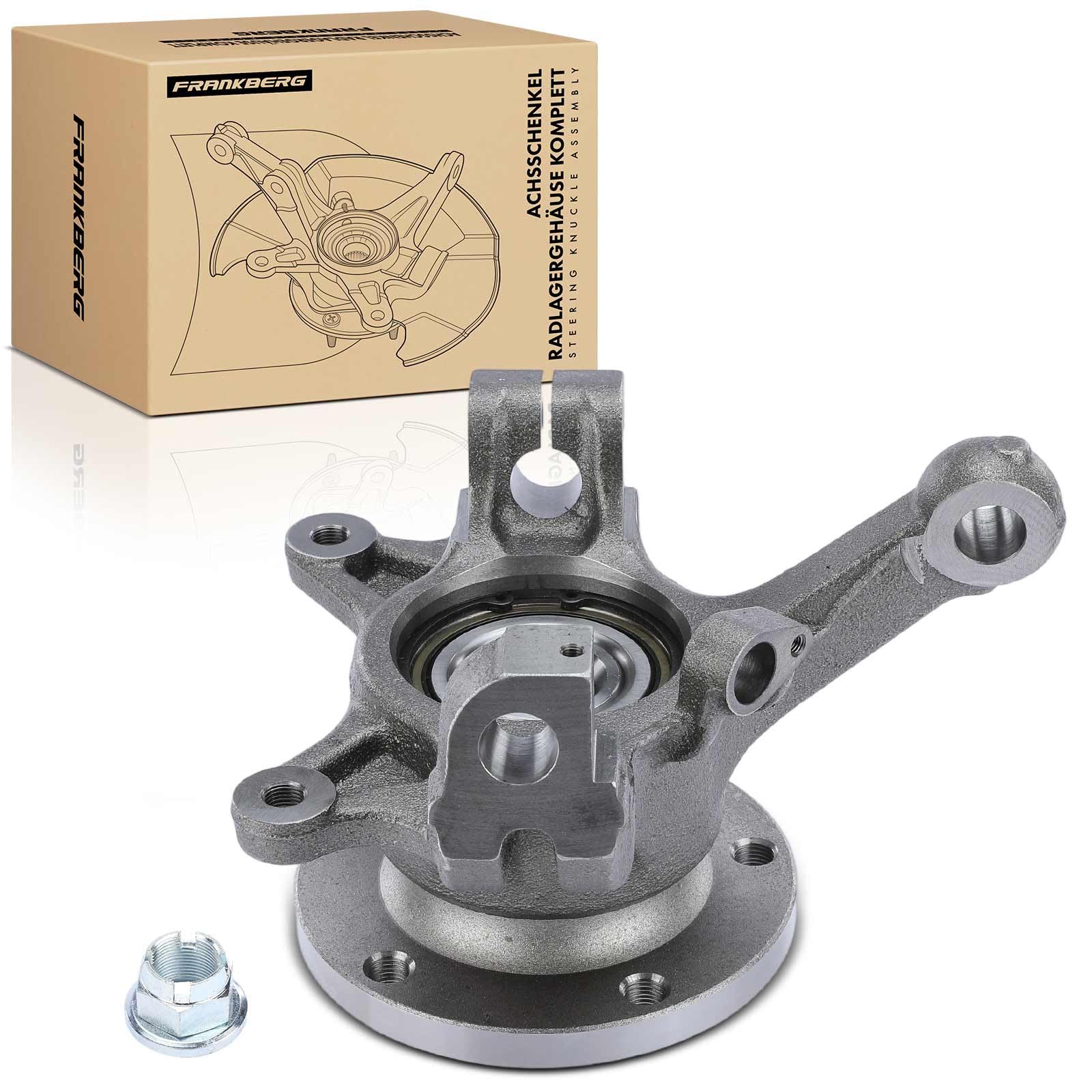 Frankberg Boîtier de roulement de roue de fusée de direction avant gauche | Compatible avec: Movano plateau/châssis X70, Camion-benne Movano H9, Plateau Master II/châssis ED/HD/UD, Master II Bus JD