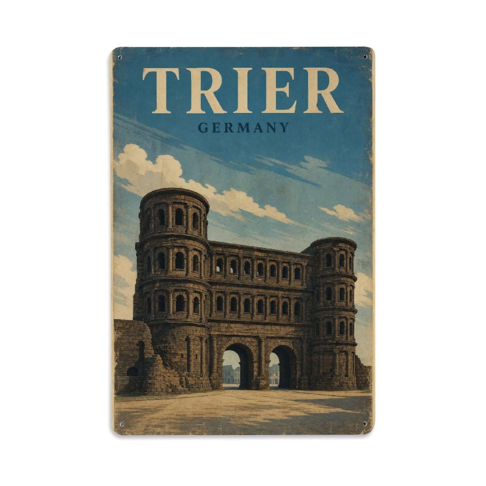 Retro Travel Germany Trier Metal Tin Sign