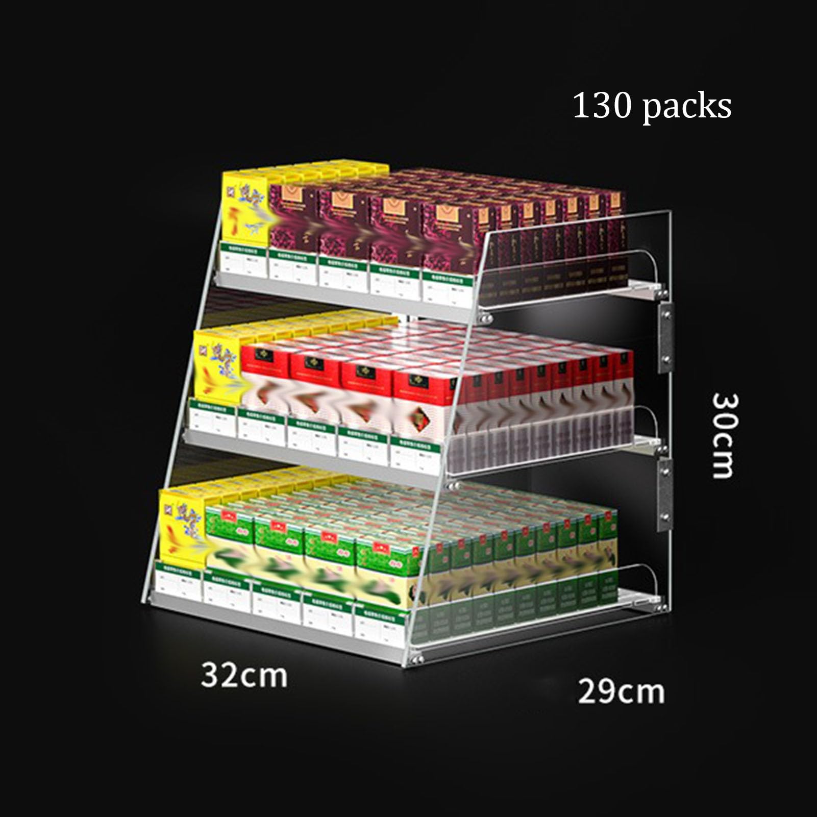 Wandmontierter Convenience Store Zigarettenregal，automatischer Zigarettenschieber-tablett-tabak-ausstellungsstand，einzelhandelsgeschäft Acryl Auto Push Zigarettenschachtel Rack