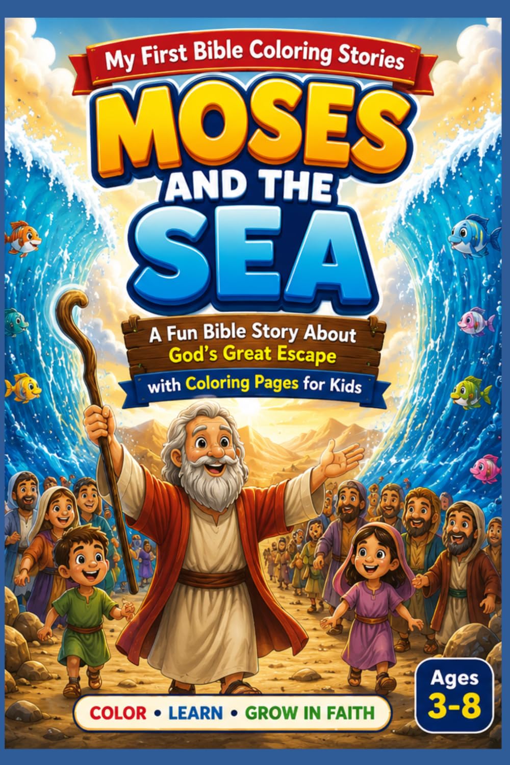 Moses and the Sea: A Fun Bible Story About God’s Great Escape with Coloring Pages for Kids (My First Bible Coloring Stories)