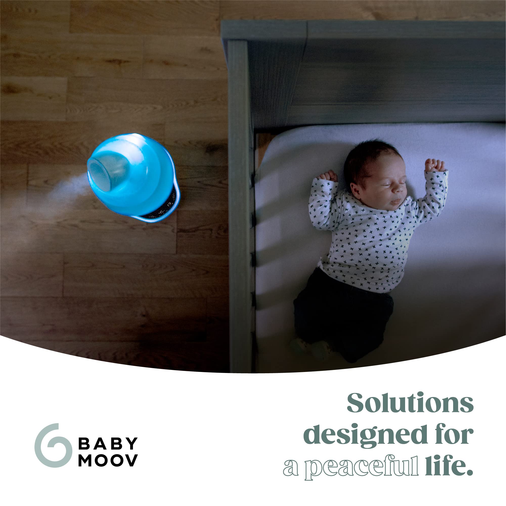 Babymoov Humidificateur d'air Hygro(+) - Vapeur Froide, Ultra Silencieux 25dB, Longue Autonomie jusqu'à 22h, Arrêt Automatique, Veilleuse multicolore, Simple à Utiliser