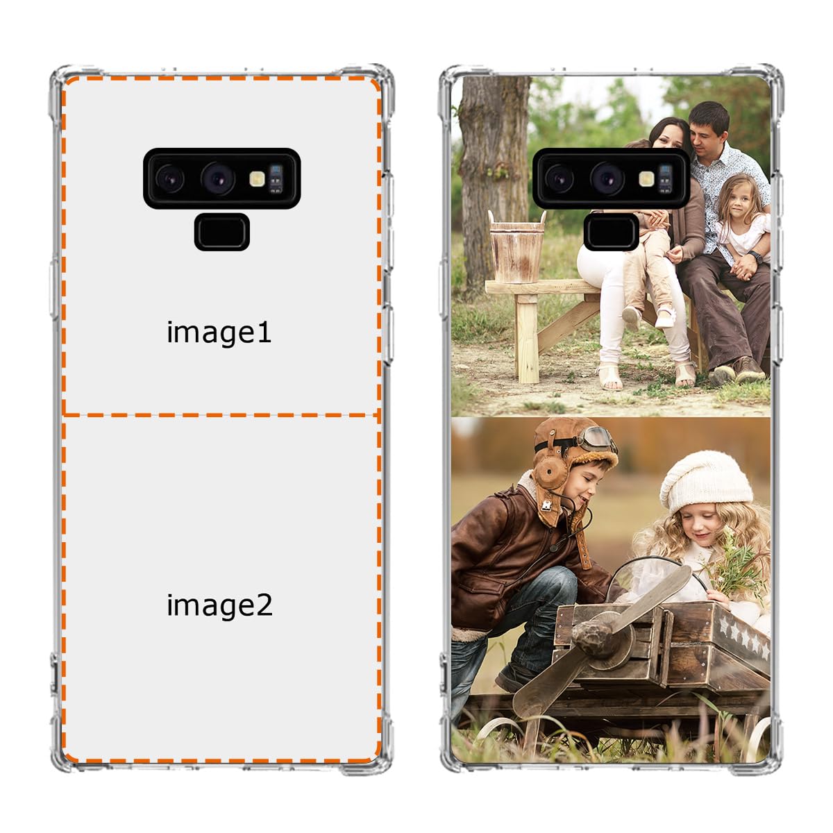 Klsify Custom Multi Photos Phone Case for Samsung Galaxy Note 9 Customized Your Own Personalized Image Text Picture Shockproof Protective Corner
