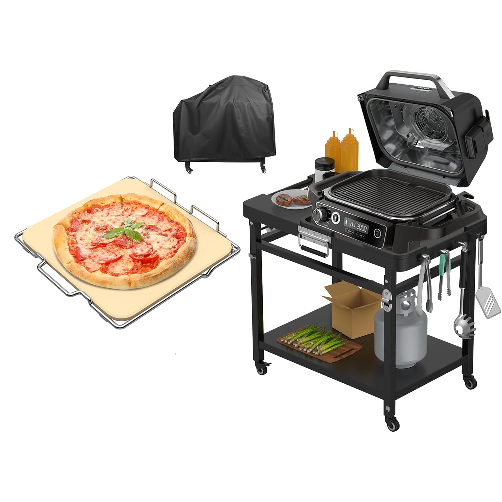 Amazon.com : Grill Stand and Pizza Stone with Rack for Ninja