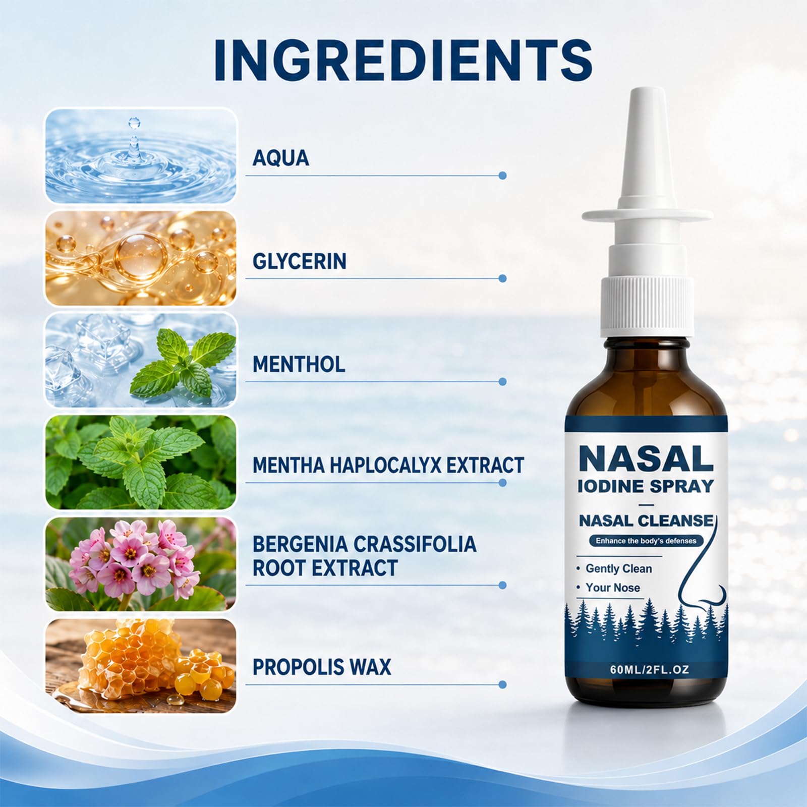 KLIFE 2Pcs Iodine Nasal Spray, Cleanses & Refreshes Your Nasal Passages, Fine Mist Non-Medicated Nasal Spray with Iodine & Fulvic Acid, Nasal Hygiene Support — Amazon image 6