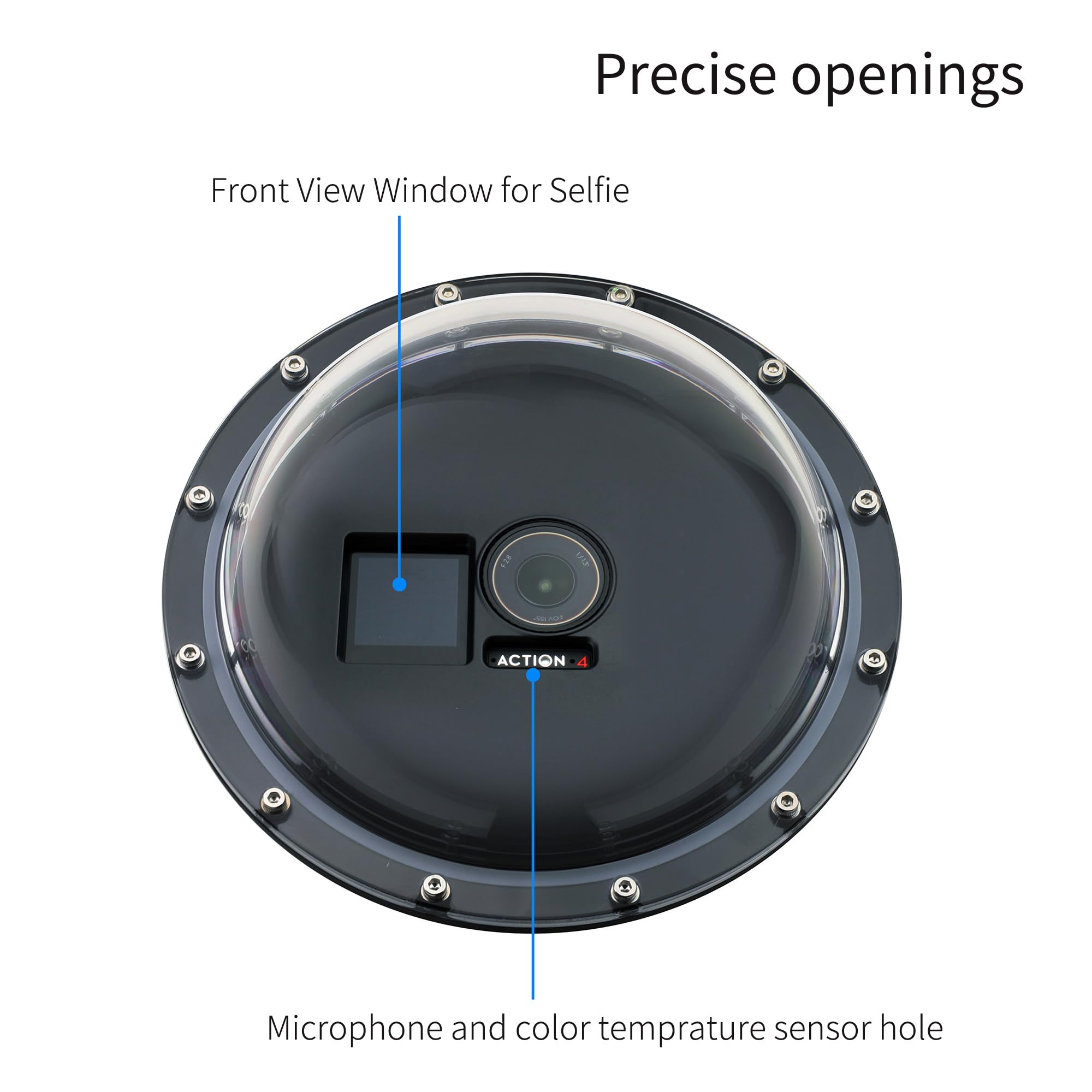 SOONSUN Porta a cupola per fotocamera DJI Osmo Action 3/4/5, 4,5 m, subacquea, snorkeling subacqueo, con custodia impermeabile, impugnatura galleggiante per fotocamera DJI Osmo Action 3 4 5