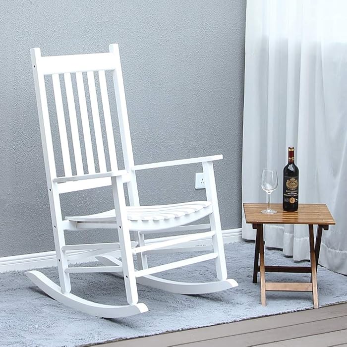 Buy Rocking Chairs Large Adults Lounge, Wooden Heavy Duty Porch Rocker