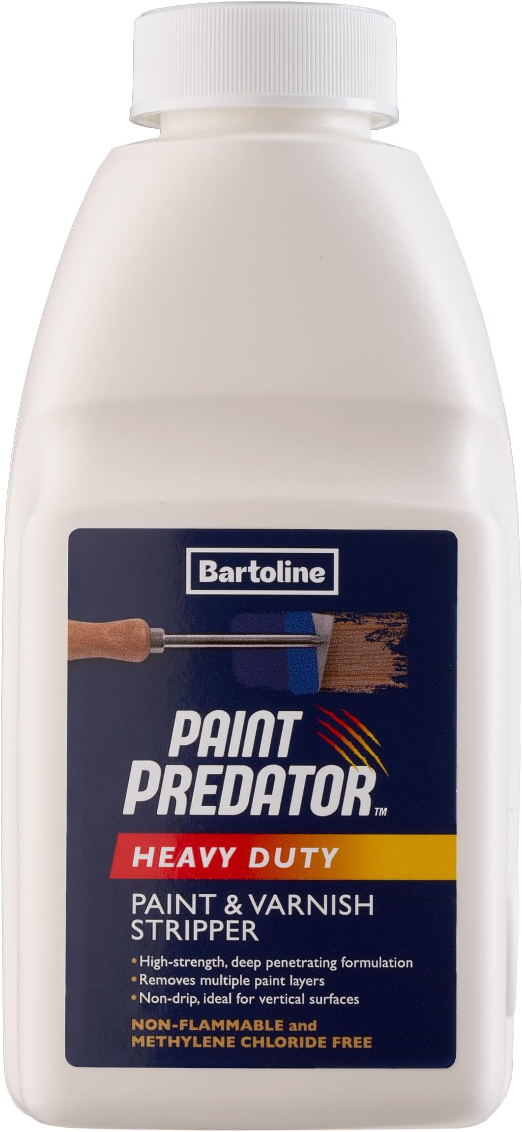 Bartoline Paint Predator Heavy Duty and Varnish Stripper 500 ml, Professional Strength, Non-Caustic Remover for Wood, Metal and Masonry
