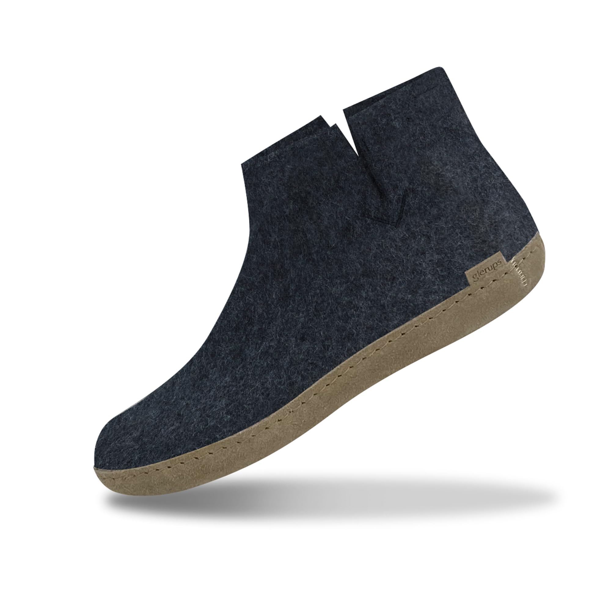 Glerups 100% high quality wool mix Boot Slipper with leather sole - Unisex - Denim - Size 14