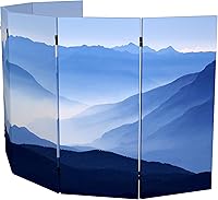 Vista 6 de Red Lantern Pantalla plegable de lona de montaña brumosa de doble cara de 3 pies, 6 paneles independientes y separador para dormitorio moderno