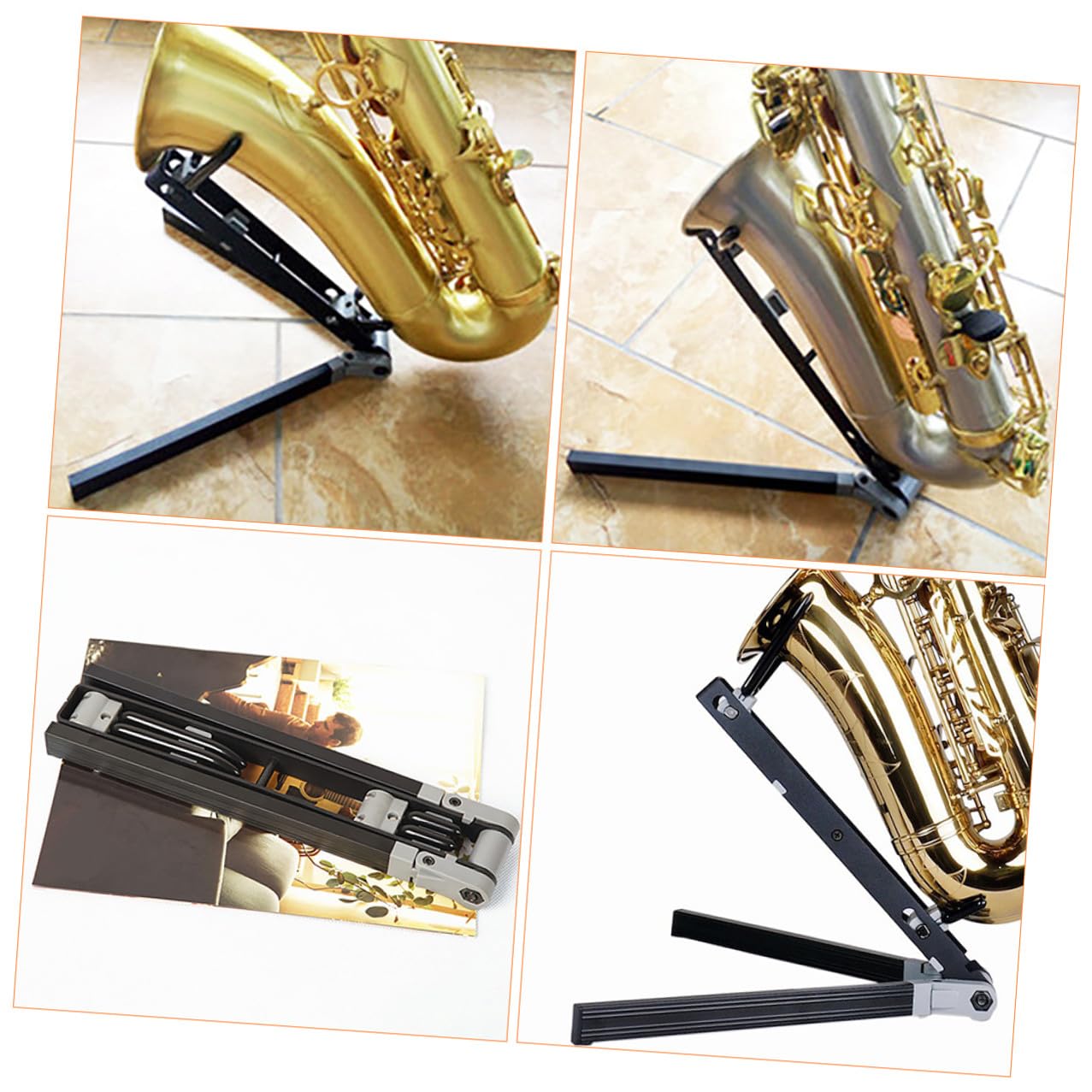 Klappbarer Metall Saxophonständer Tragbarer Robuster Saxophonhalter für Zuhause für Altsaxophon Faltbar ohne Montage Platzsparend und Leicht zu Transportieren