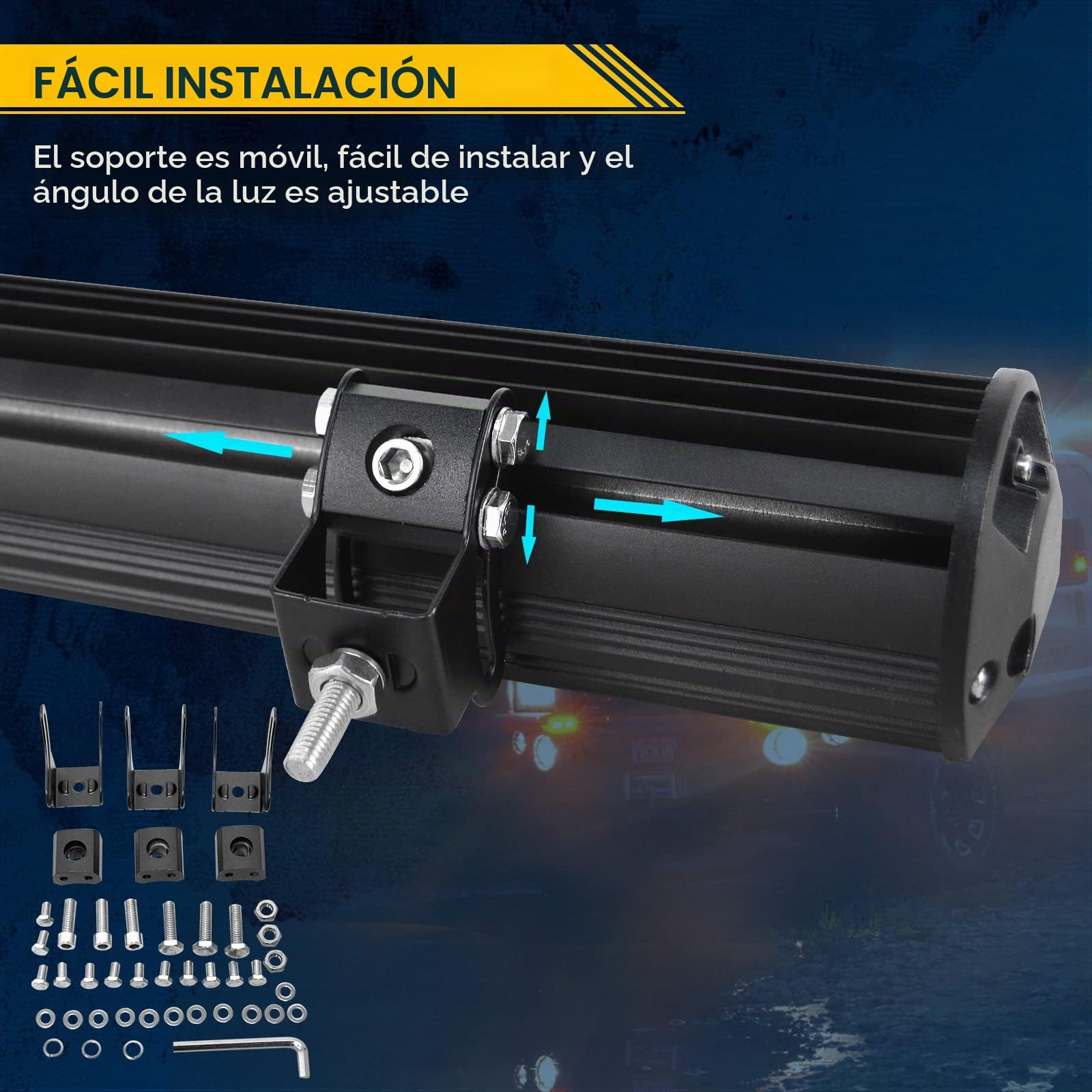 RIGIDON 100cm 40" 540W Barras de luz Luces de Trabajo con 12V Kit de cableado, Faros Focos led Niebla para 4x4 Off Road Camión Tractor Coche Todoterreno Vehículo, 6000K Luces de antiniebla