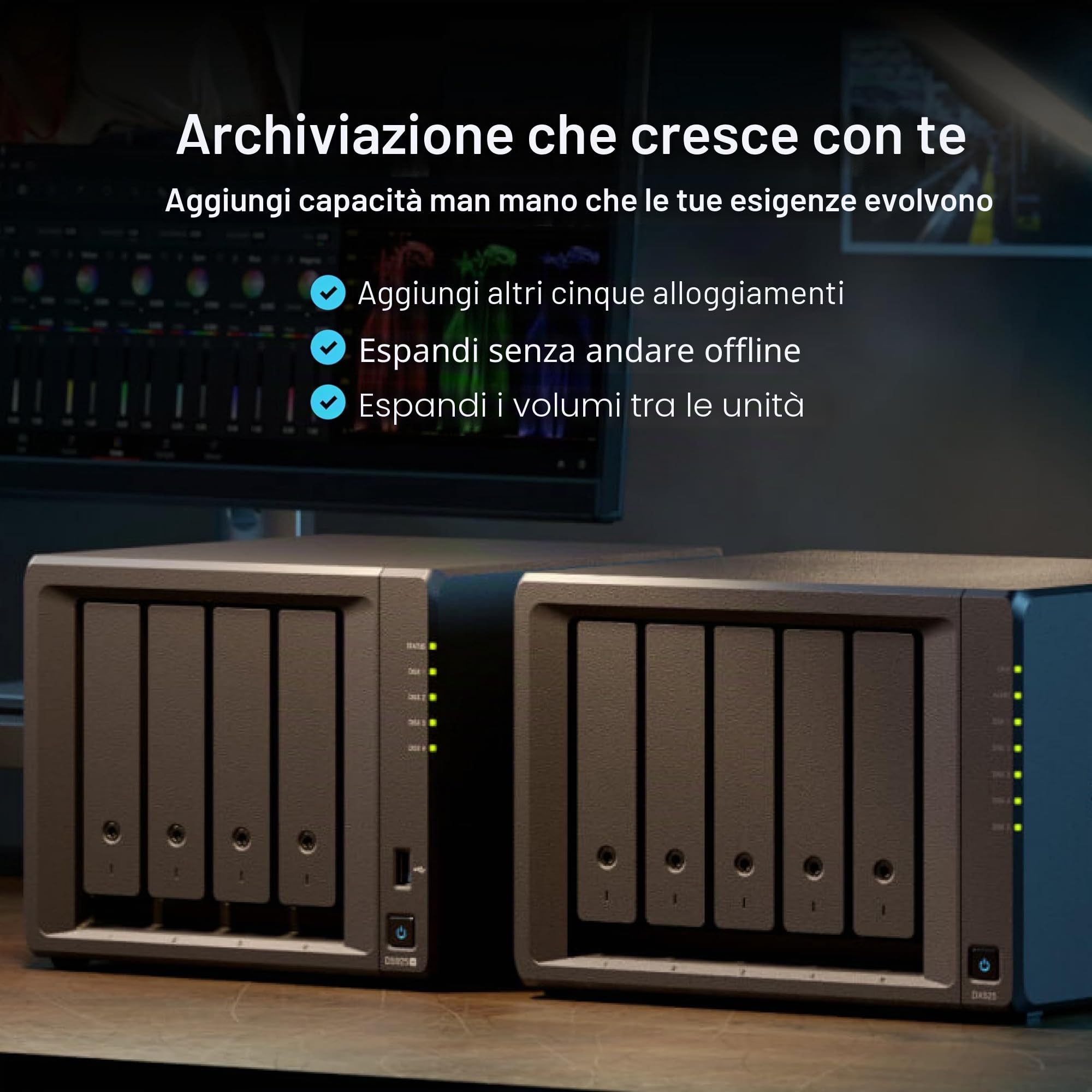 SYNOLOGY NAS DS925+ 4 alloggiamenti con capacità espandibile (senza disco)