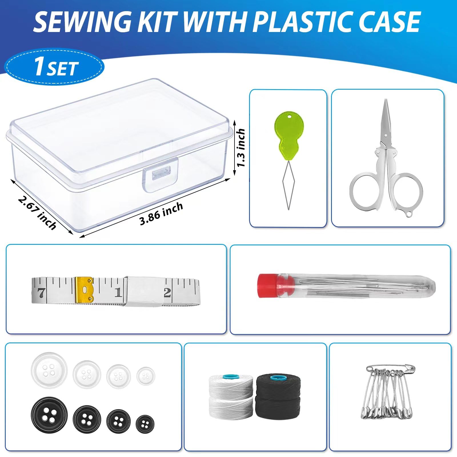 yasuwekik 24 piezas mini kits de costura de viaje para niños, artículos a granel, supervivencia al aire libre, kits de costura militar con estuche para operación de boda, caja de zapatos de Navidad,
