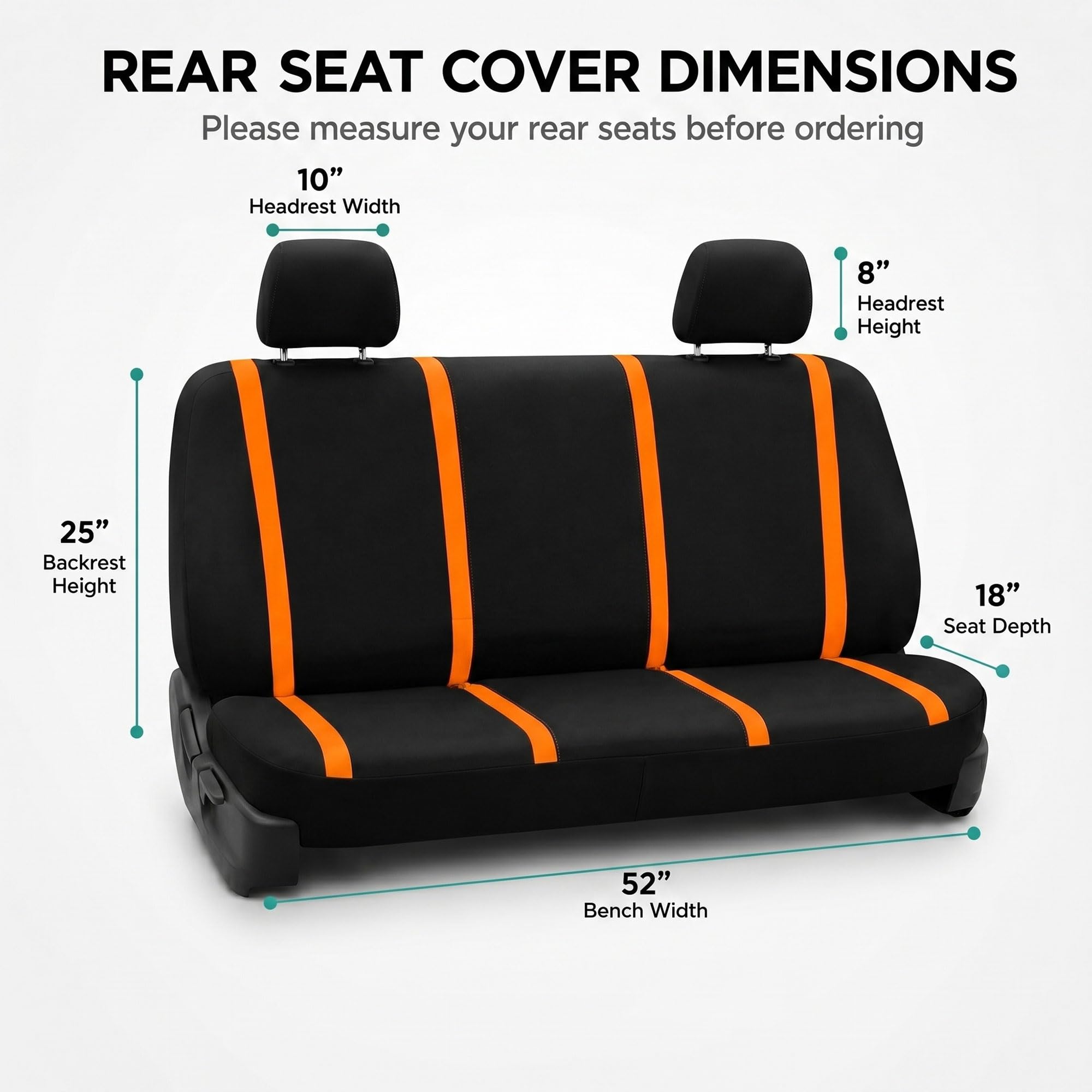 FH Group Juego de fundas para asientos traseros de coche, fundas de asiento de coche con reposacabezas extraíble, ajuste universal, fundas de asiento de automóvil, fundas de asiento lavables para SUV,