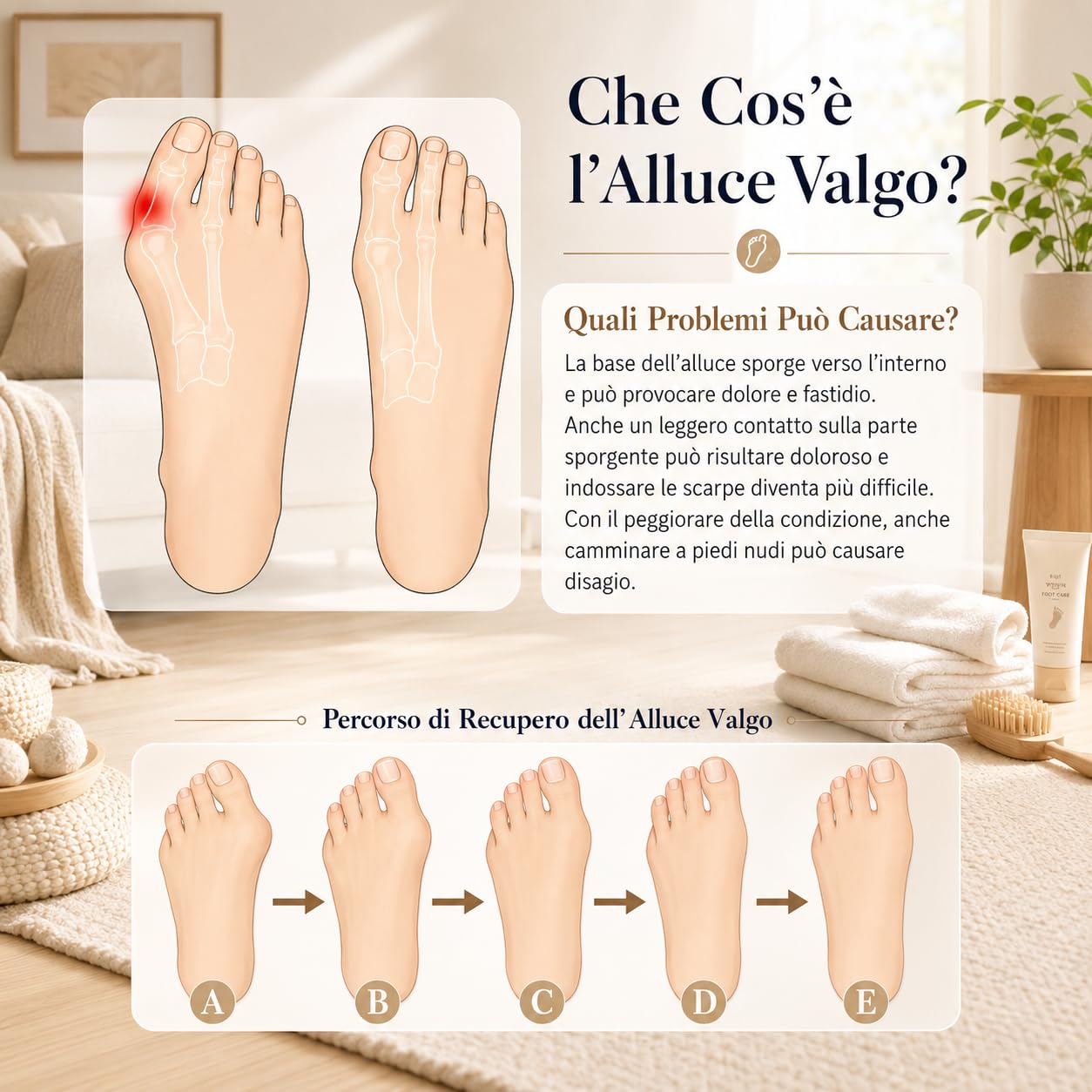 Distanfix Alluce Valgo Correttore Dita Piedi con Design a Cinque Fori Morbido Silicone per Comfort Camminata Yoga e Riposo (Bianco)