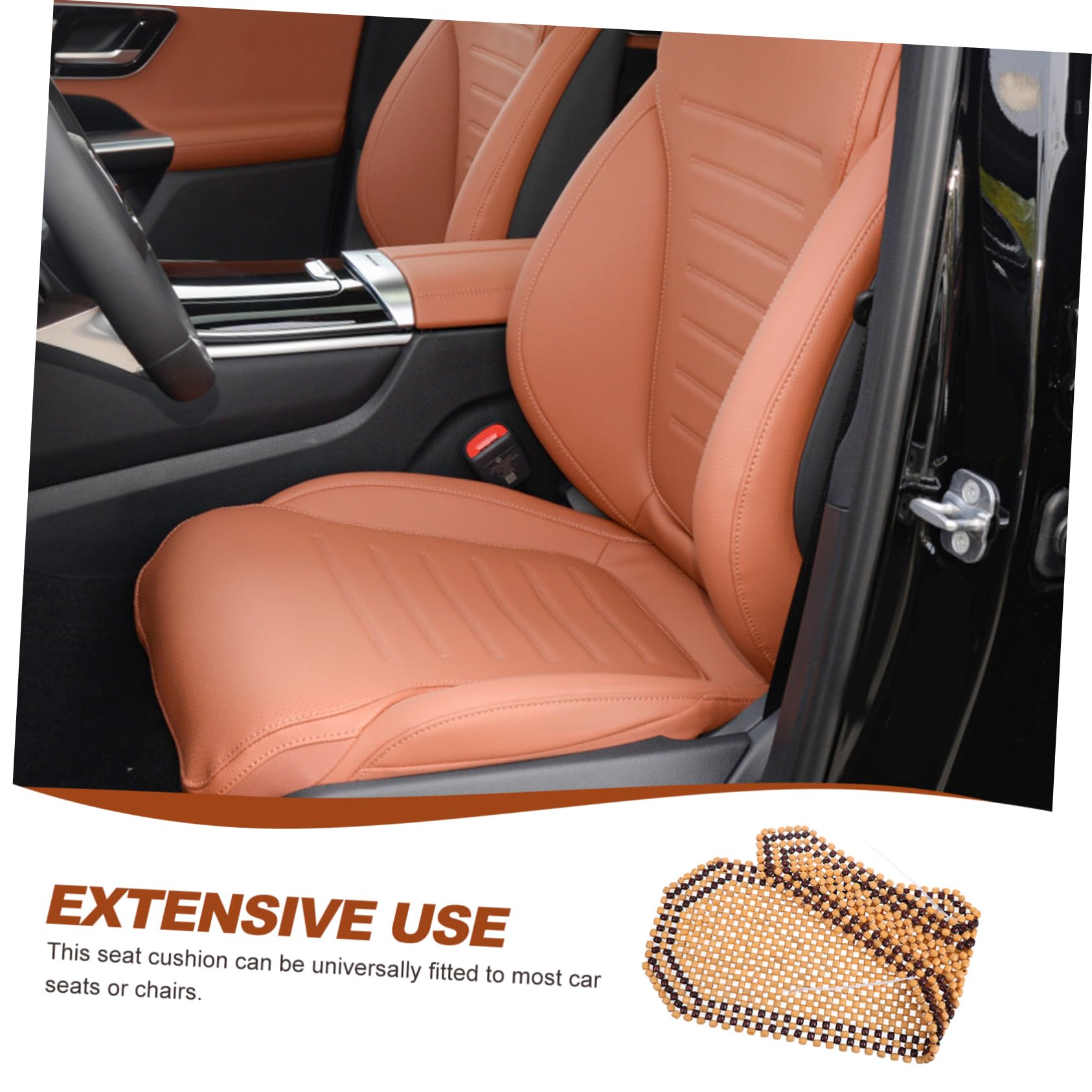 Cuscino Seduta Auto in Legno a Perline 1 Pz per Guida | Vacanze Estive, Traspirante per Lunghe Ore, Effetto Massaggio Delicato