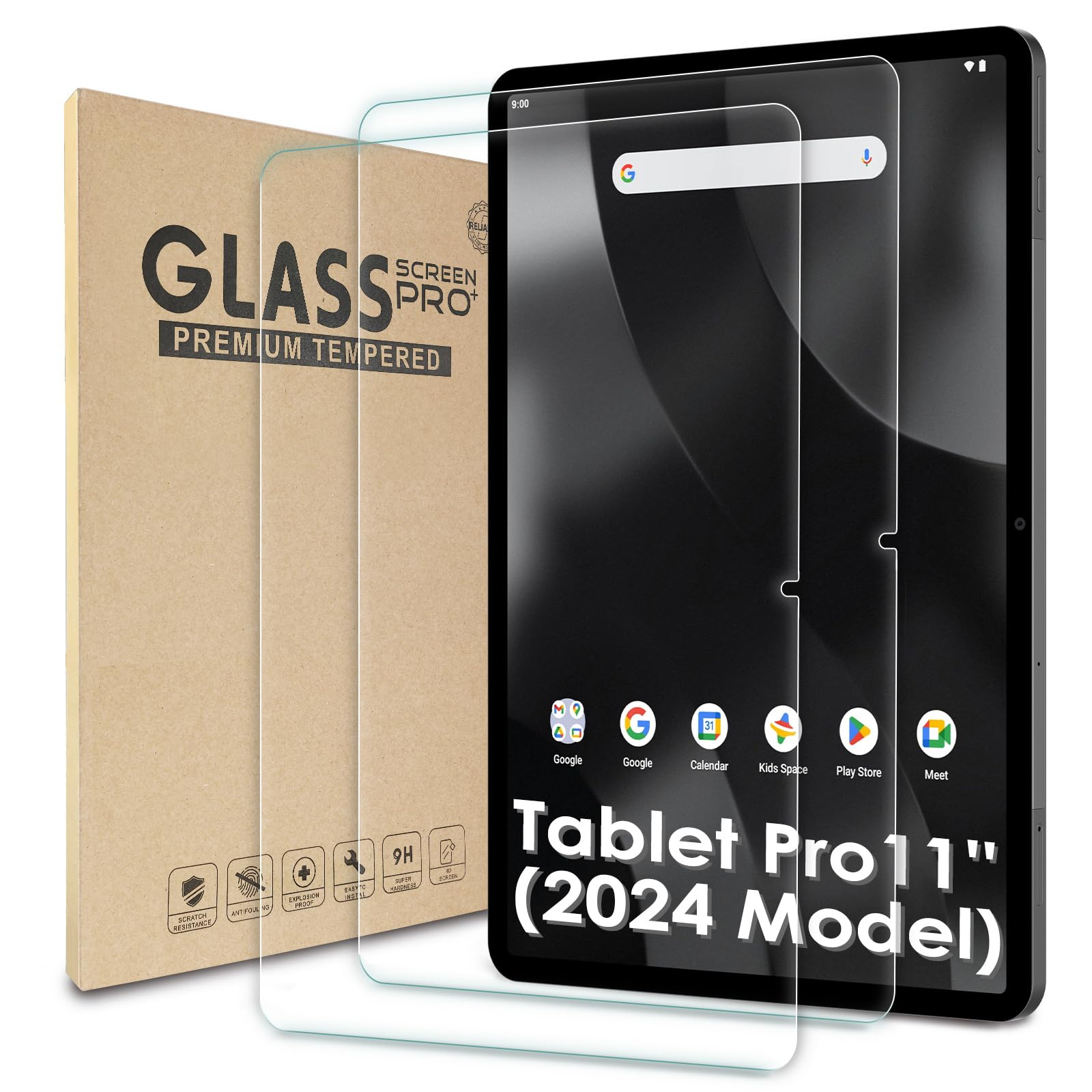 Photo 1 of WD&CD 2 Pack Screen Protector Compatible with Onn 11" Tablet Pro (2024 Model), Case Friendly Tempered Glass for Onn 11inch?Anti Scratch ??Anti Bubble??High Definition?