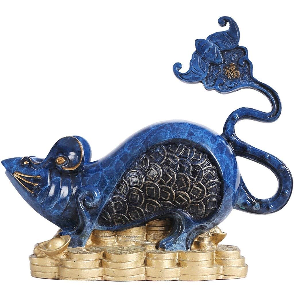 SBCGFY Feng Shui Statue,Fengshui Mouse Rat Gold Bag Chinese 2020 Zodiac Home Furnishing Decoration Statue Figurine, Attract Wealth And Good Luck Blessing Gift