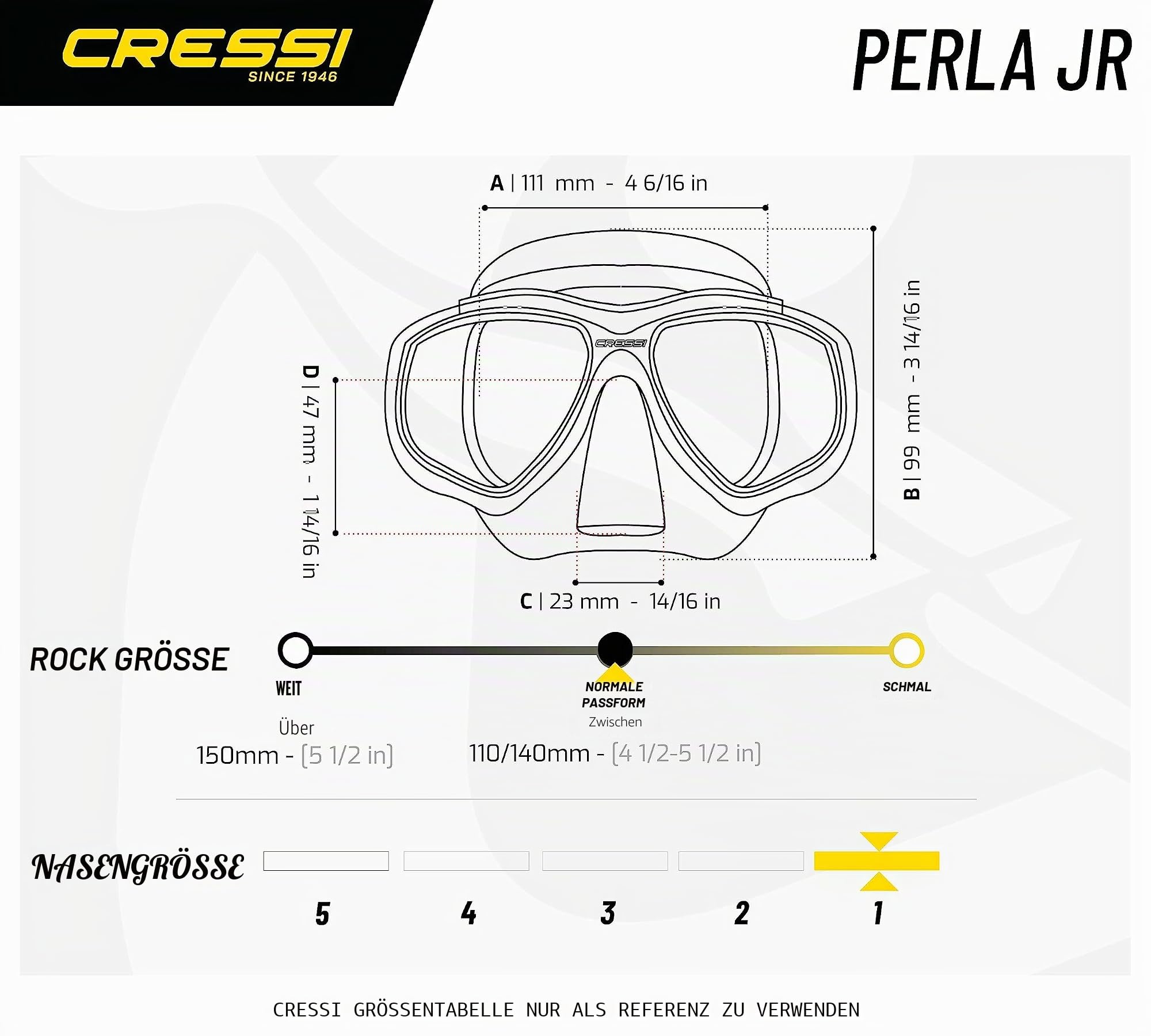 Cressi Perla Jr - Maske oder Combo Set Maske Perla Jr + Schnorchel Minigringo, Einheitsgröße, Junior Unisex
