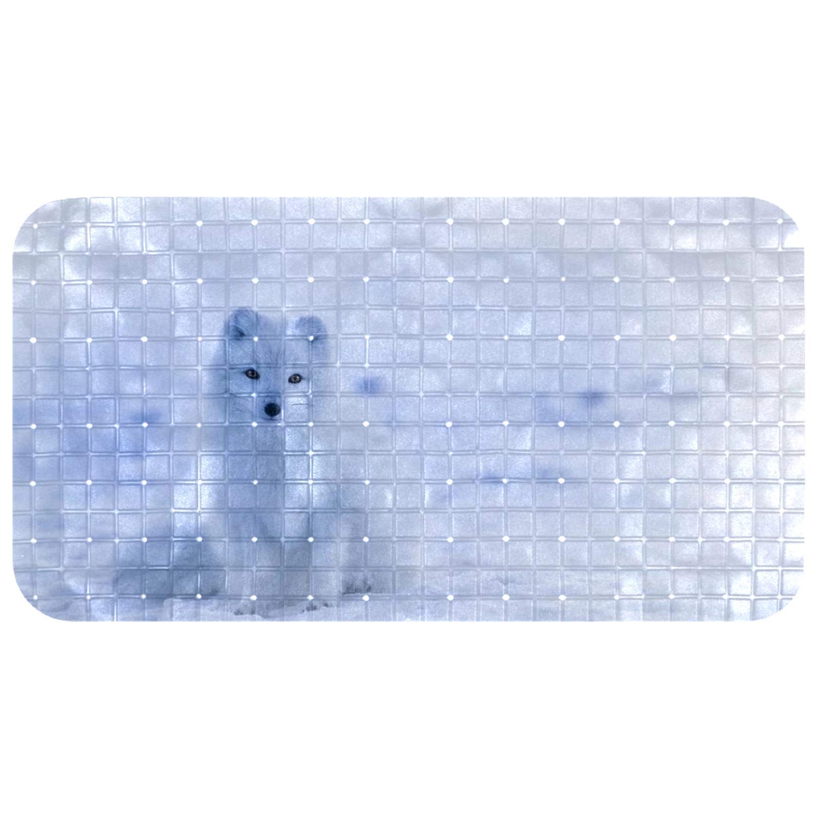Tapis de bain antidérapant ovale Bennigiry avec motif renard pour la douche des enfants