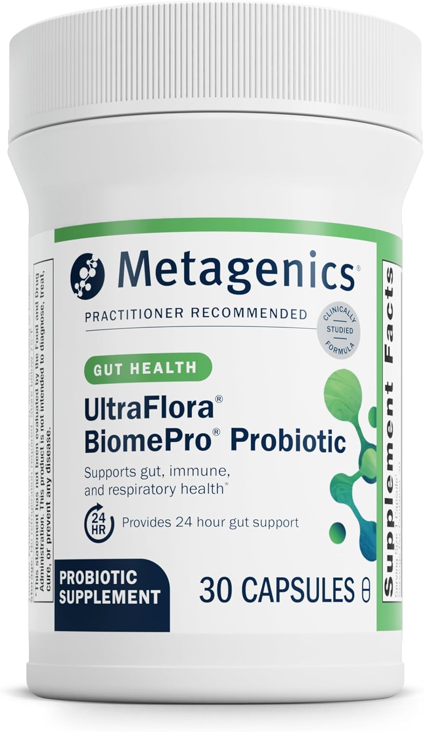 Metagenics UltraFlora BiomePro Probiotic Supplement – 105 Billion CFU Multistrain Formula – Shelf-Stable for Digestive Health, Gut Flora & Immune Support* – 30 Capsules