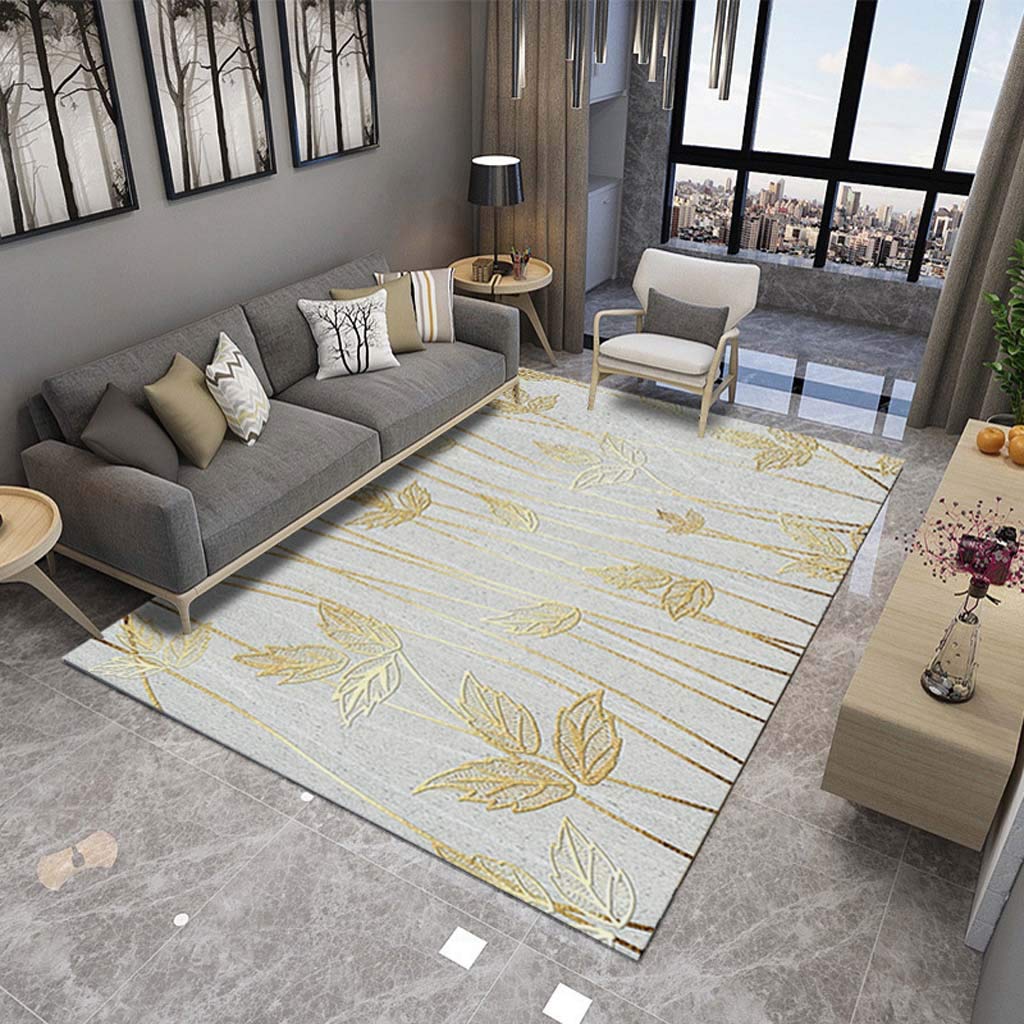 Tapis salon abstrait rayé lavable pour masquer les taches 120x160