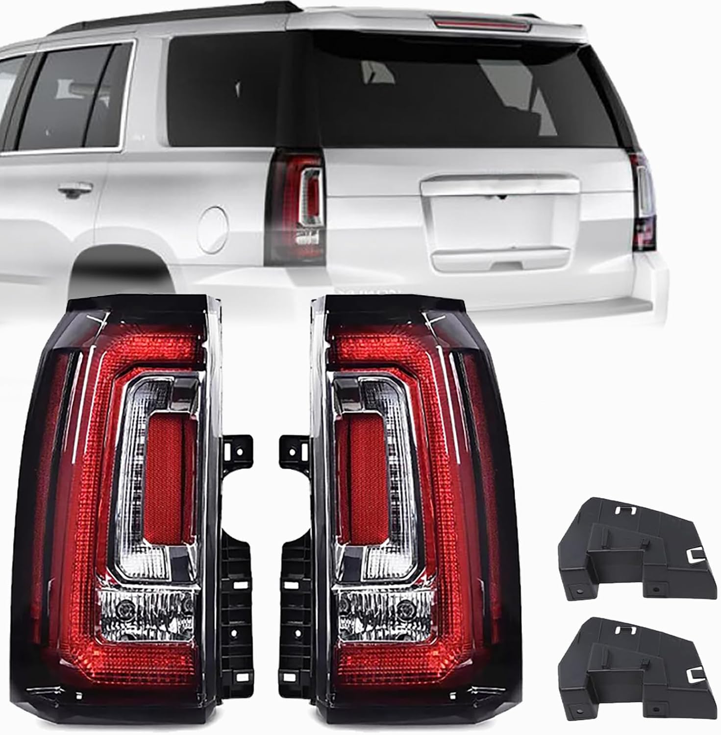 Tail Lights Assembly Fit For 2015-2020 GMC Yukon/Yukon XL Rear Brake Lamp Driver and Passenger Side 1 Pair Tail Light Assembly GM2800268 GM2801268