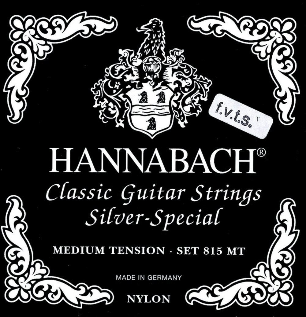 Hannabach Struny gitarowe do gitary klasycznej seria 815 F.V.T.S Set High Tension Silver Special (uniwersalne struny, struny gitarowe do gitary klasycznej, Made in Germany)