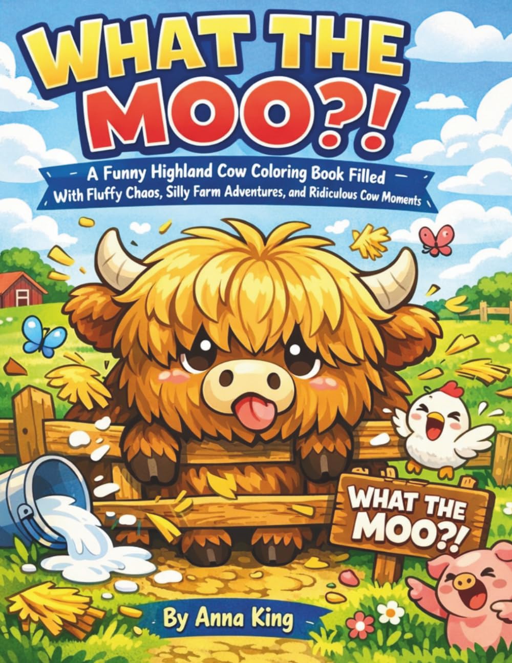 What the Moo?!: A Funny Highland Cow Coloring Book Filled With Fluffy Chaos, Silly Farm Adventures, and Ridiculous Cow Moments