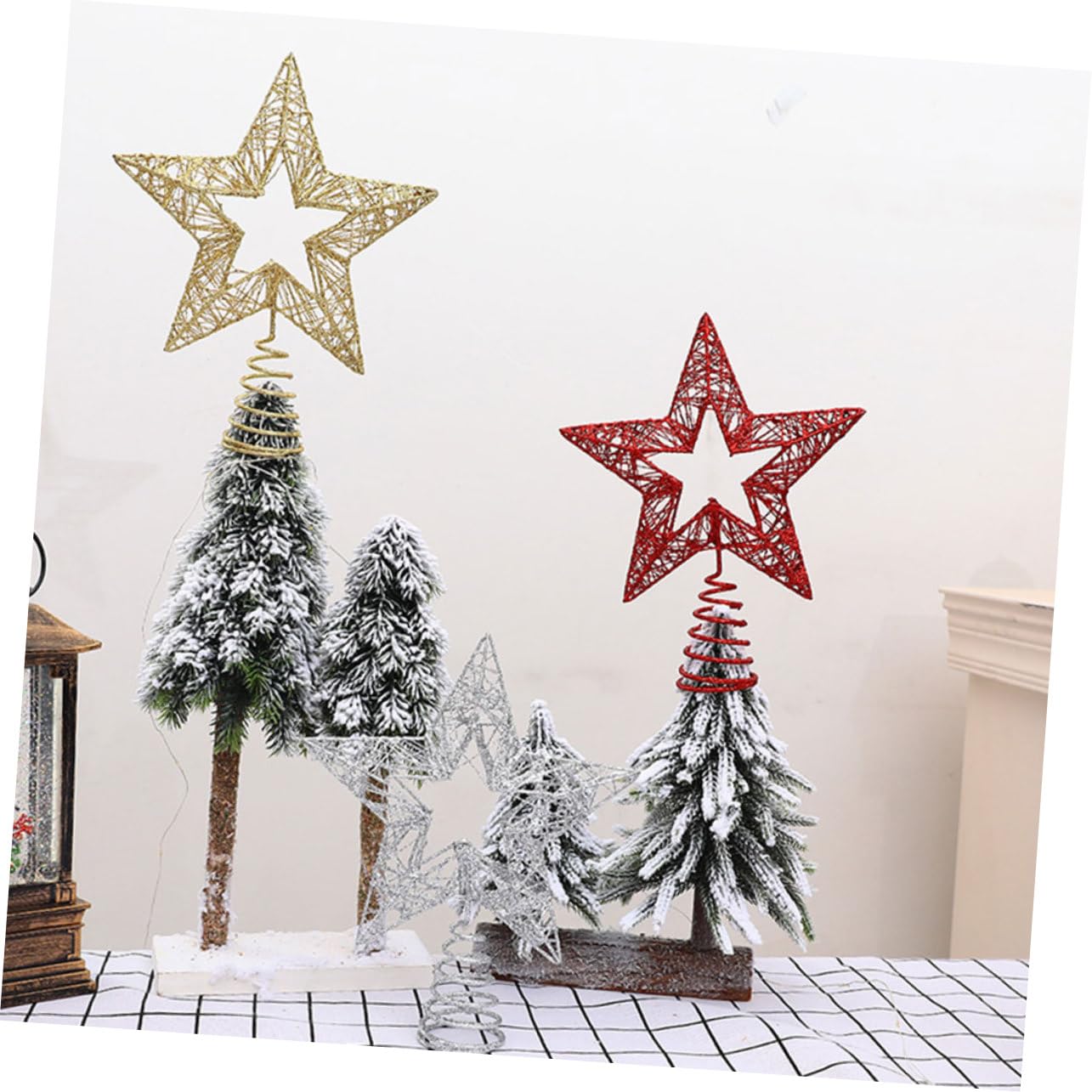 Zerodeko 3stücke Weihnachtsbaumspitze Goldene Fünfzackige Stern Dekoration Für Weihnachtsbaum Festliche Baumspitze Für Hotel Und Zuhause Und