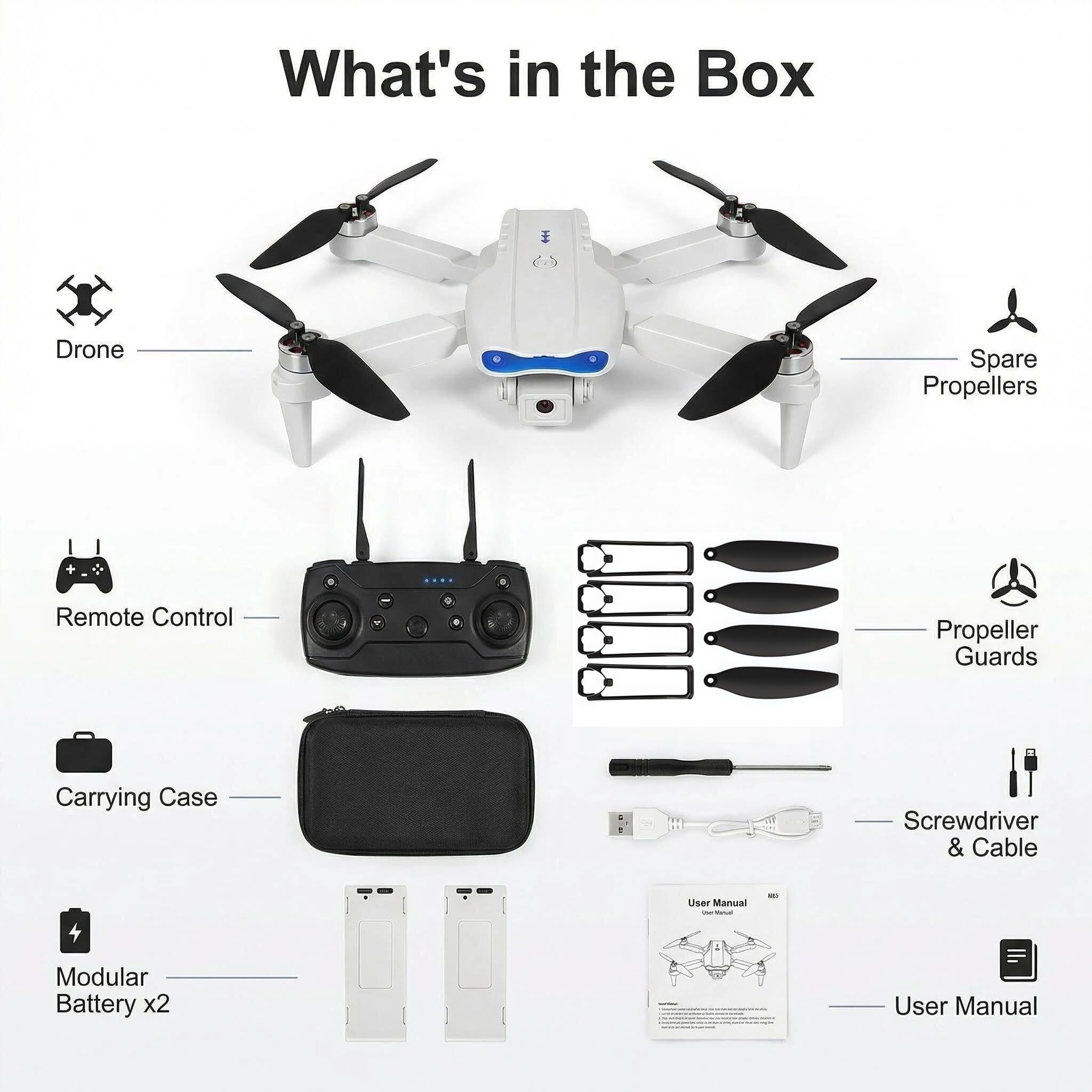 Drone z kamerą 4K EIS, 62 minuty lotu, poniżej 249 g, transmisja FPV 4KM, maks. 16 m/s, Follow-Me/Return, Quadrocopter RC dla początkujących i dorosłych